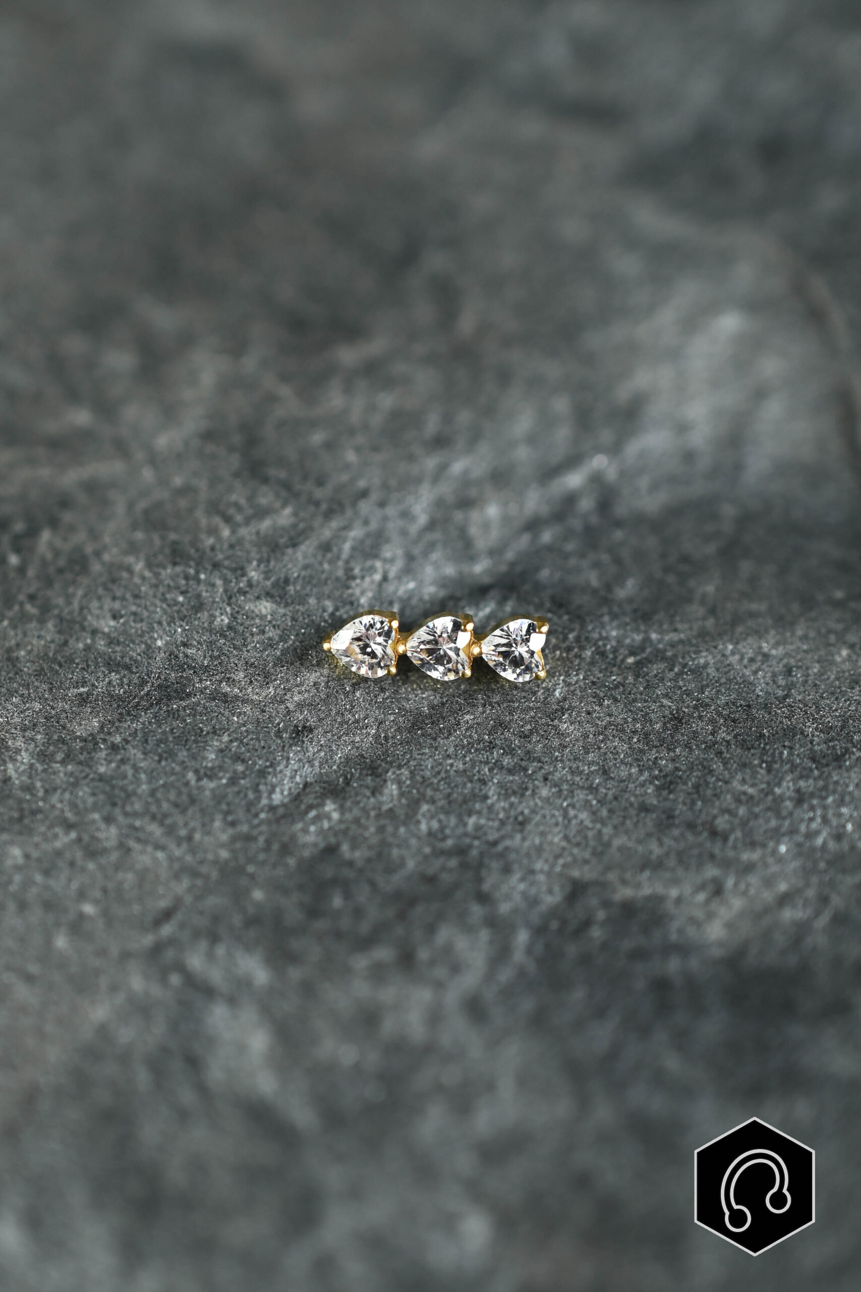 Labret Titane Doré Trinity Heart