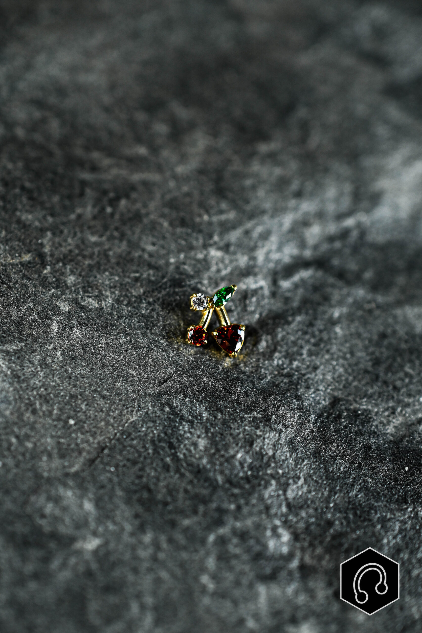 Labret Titane Doré Cherry Pop