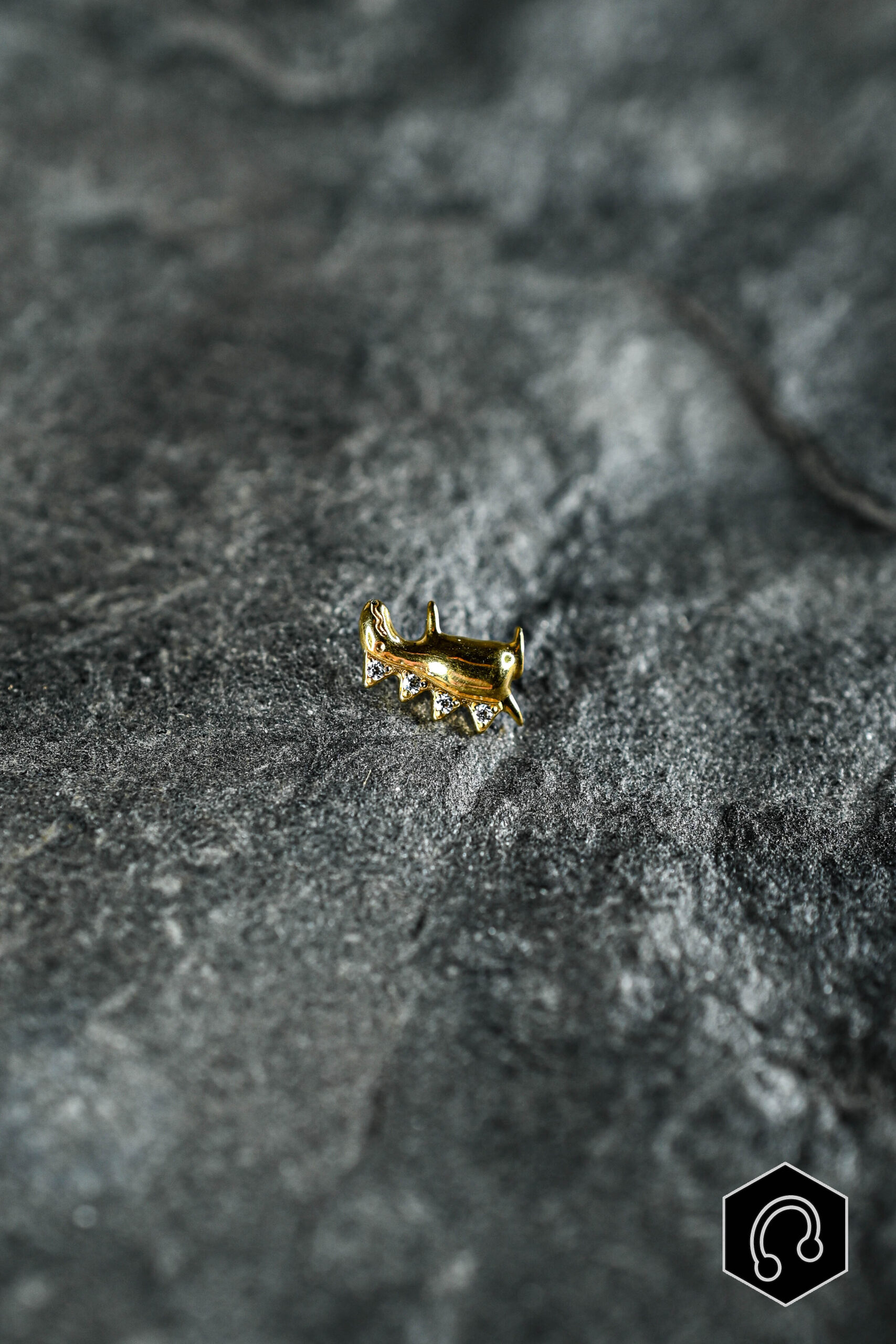 Labret Titane Doré Tiny Rex