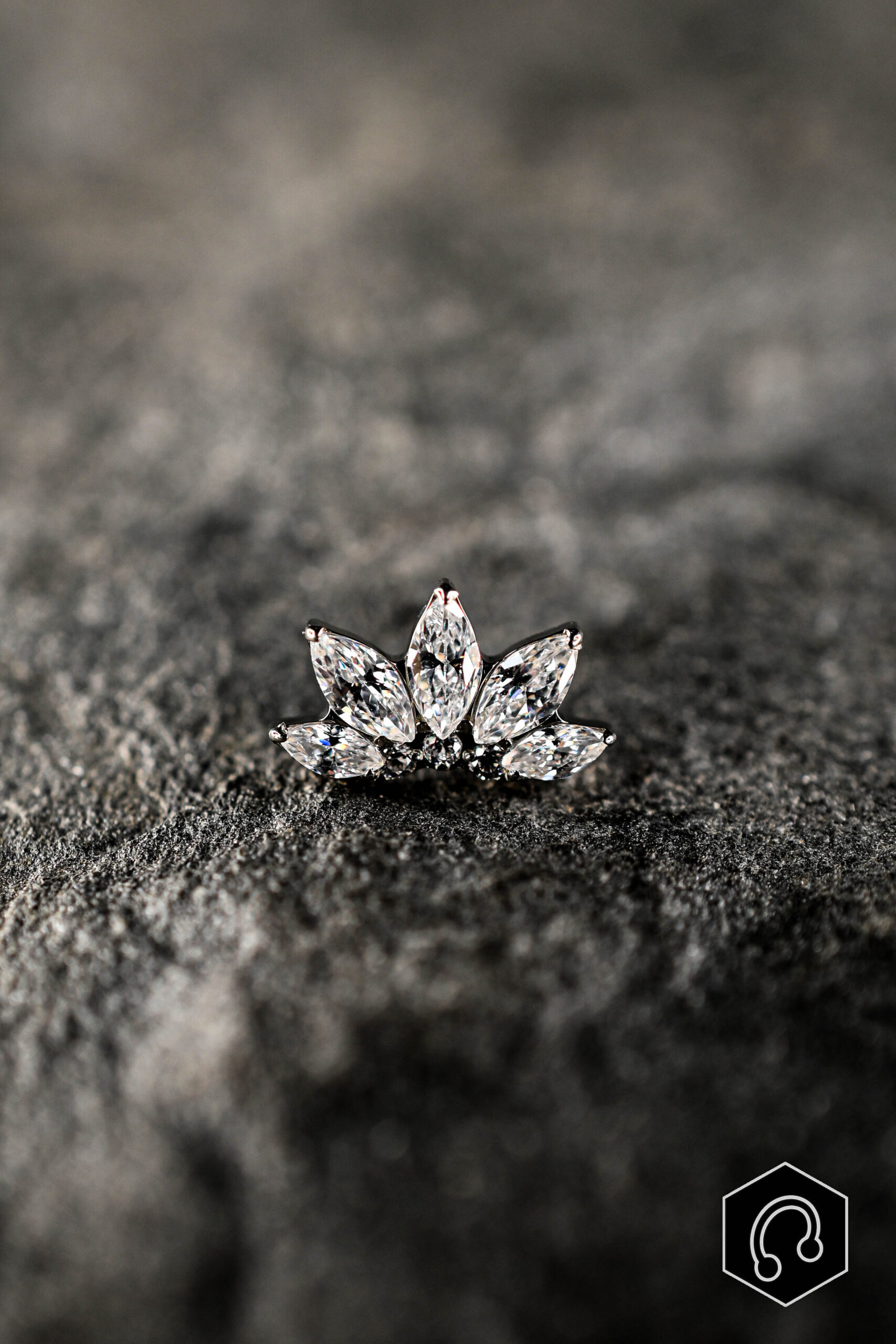 Labret Titane Argenté Lotus Étoilé