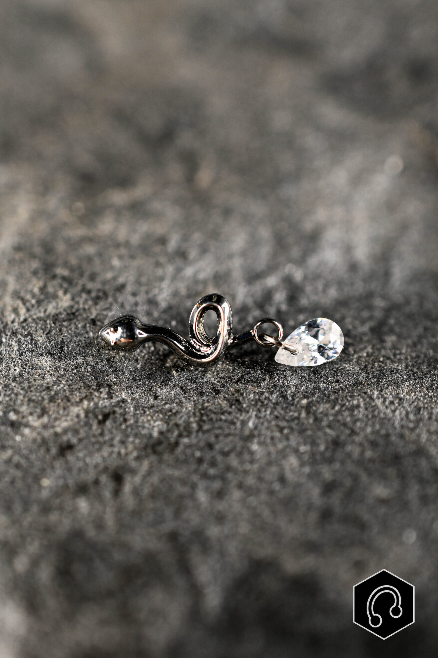 Labret Titane Argenté Snake Tear