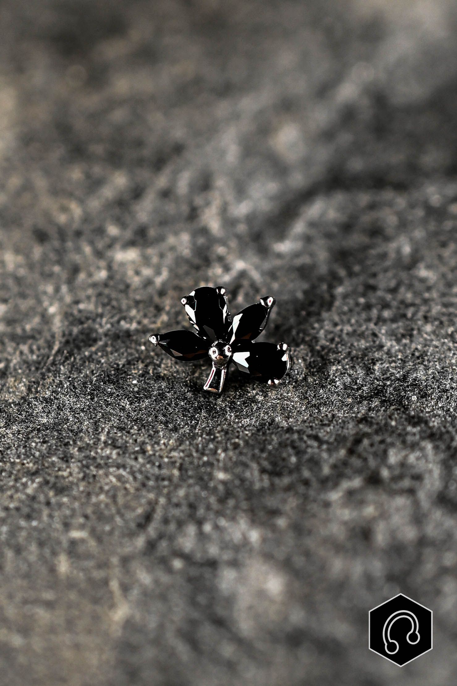 Labret Titane Noir Obsidia