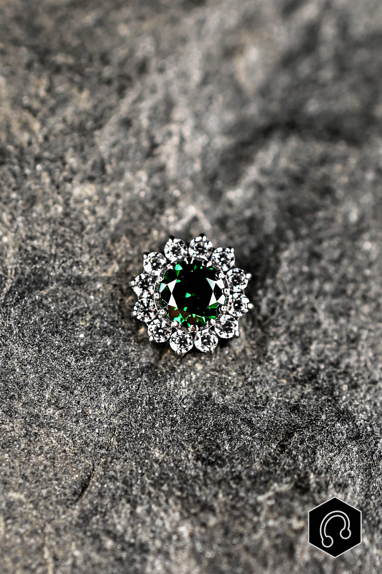 Labret Titane Argenté Boréal Green