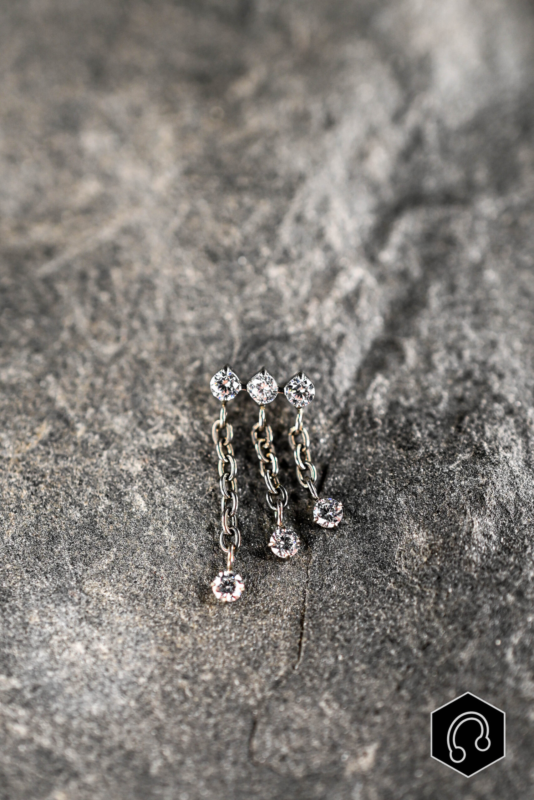 Labret Titane Argenté Cascade