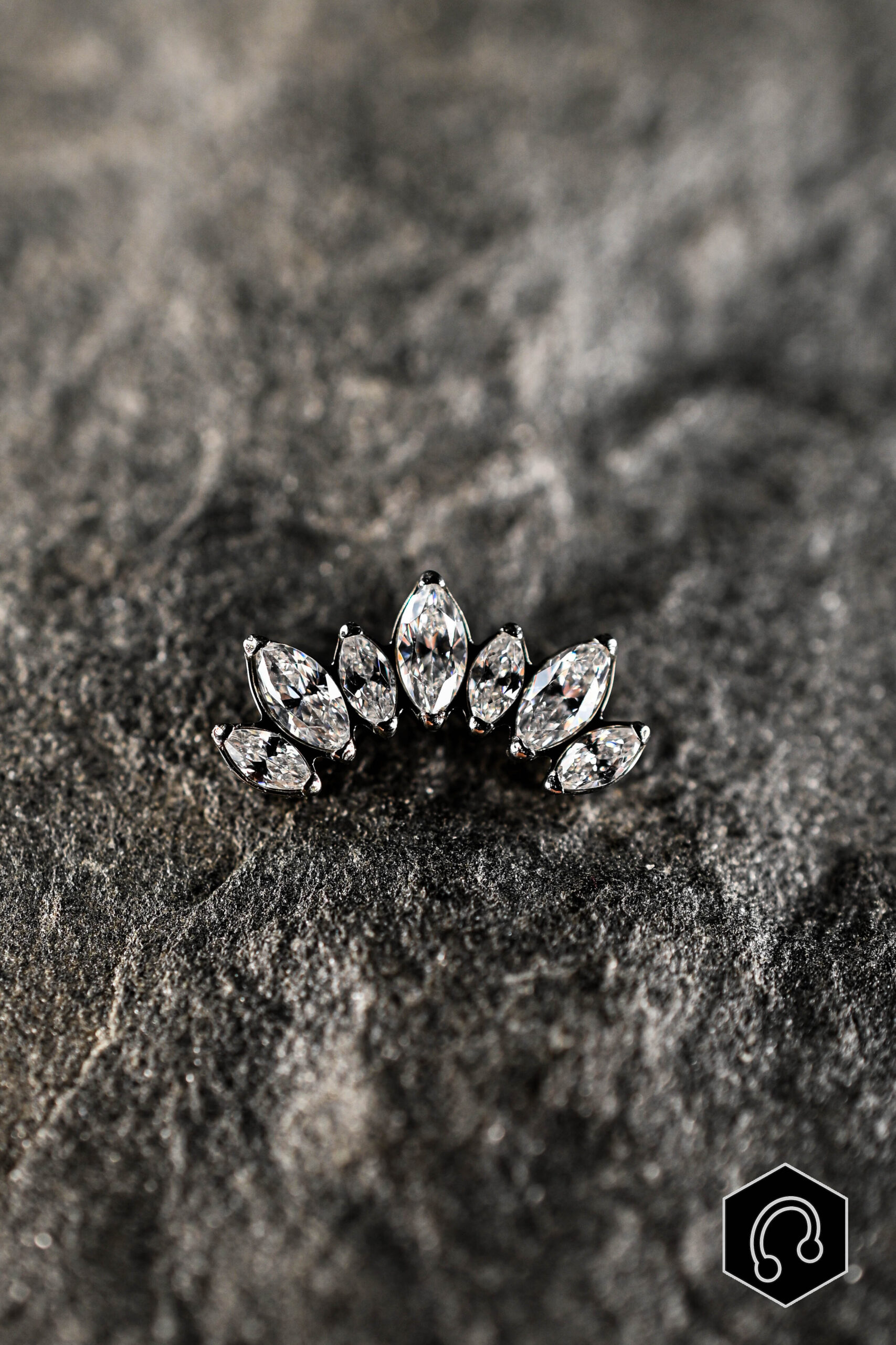 Labret Titane Argenté Marquise Halo