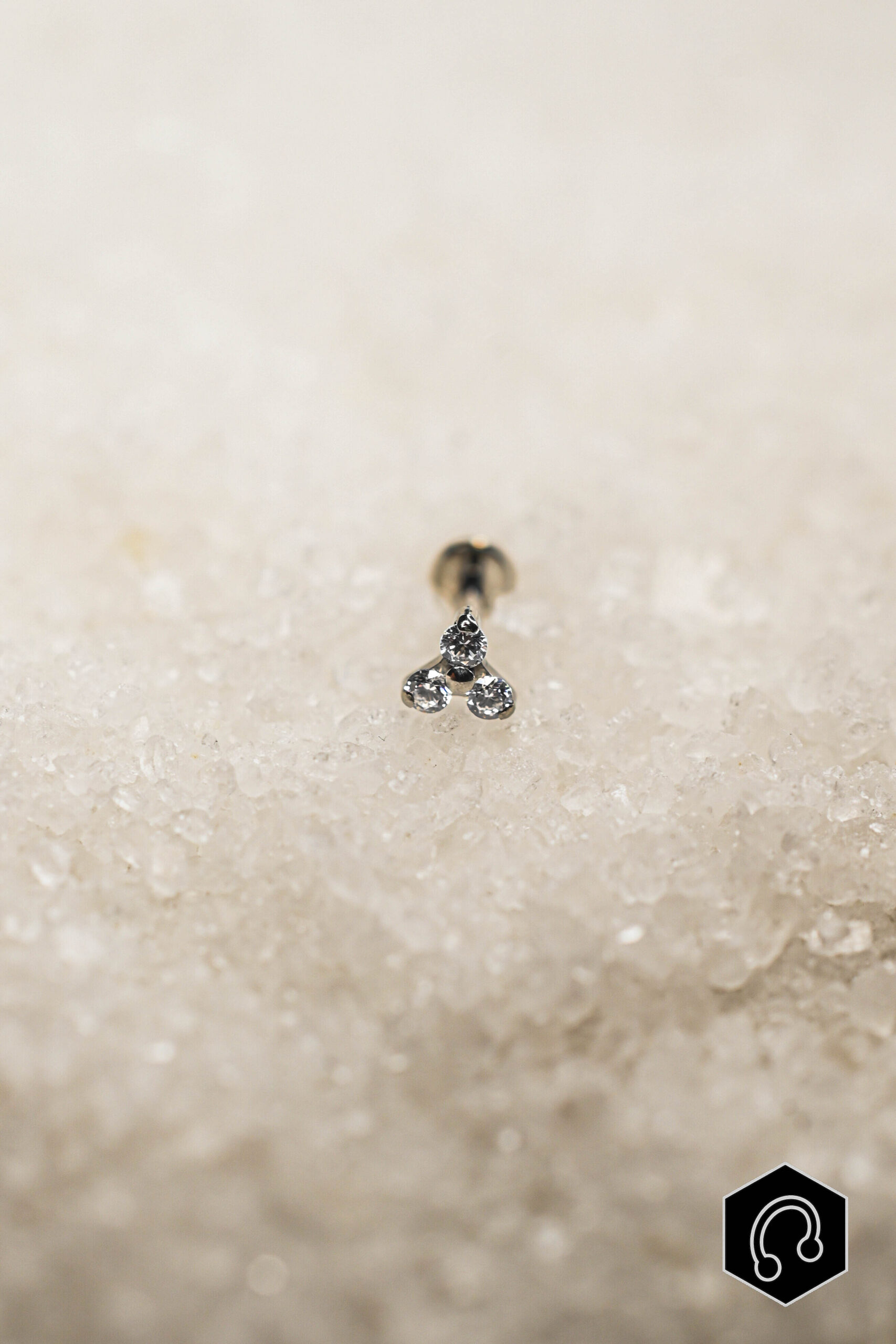 Labret Titane Argenté Trinity Spark