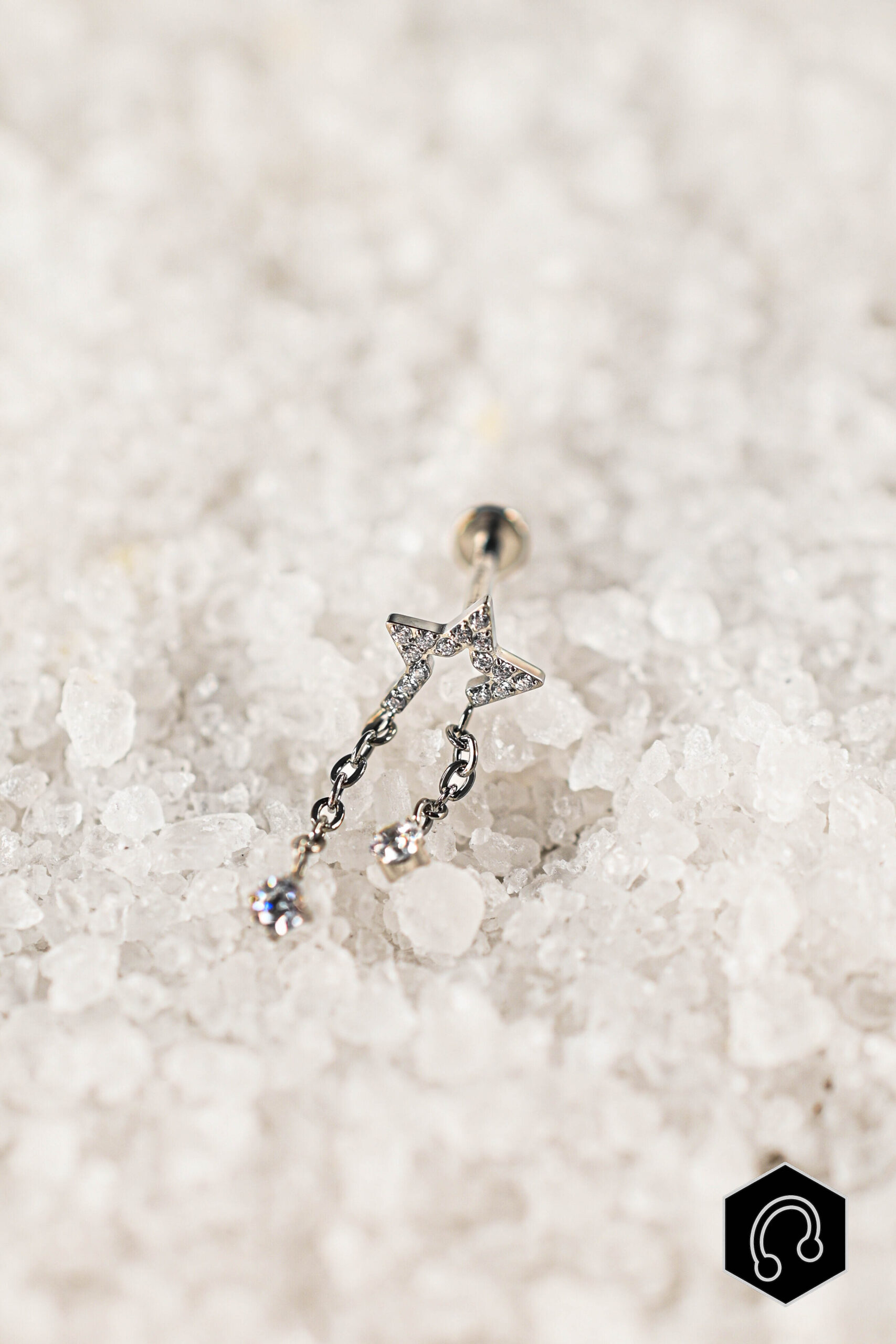 Labret Titane Argenté Twinkle Chain