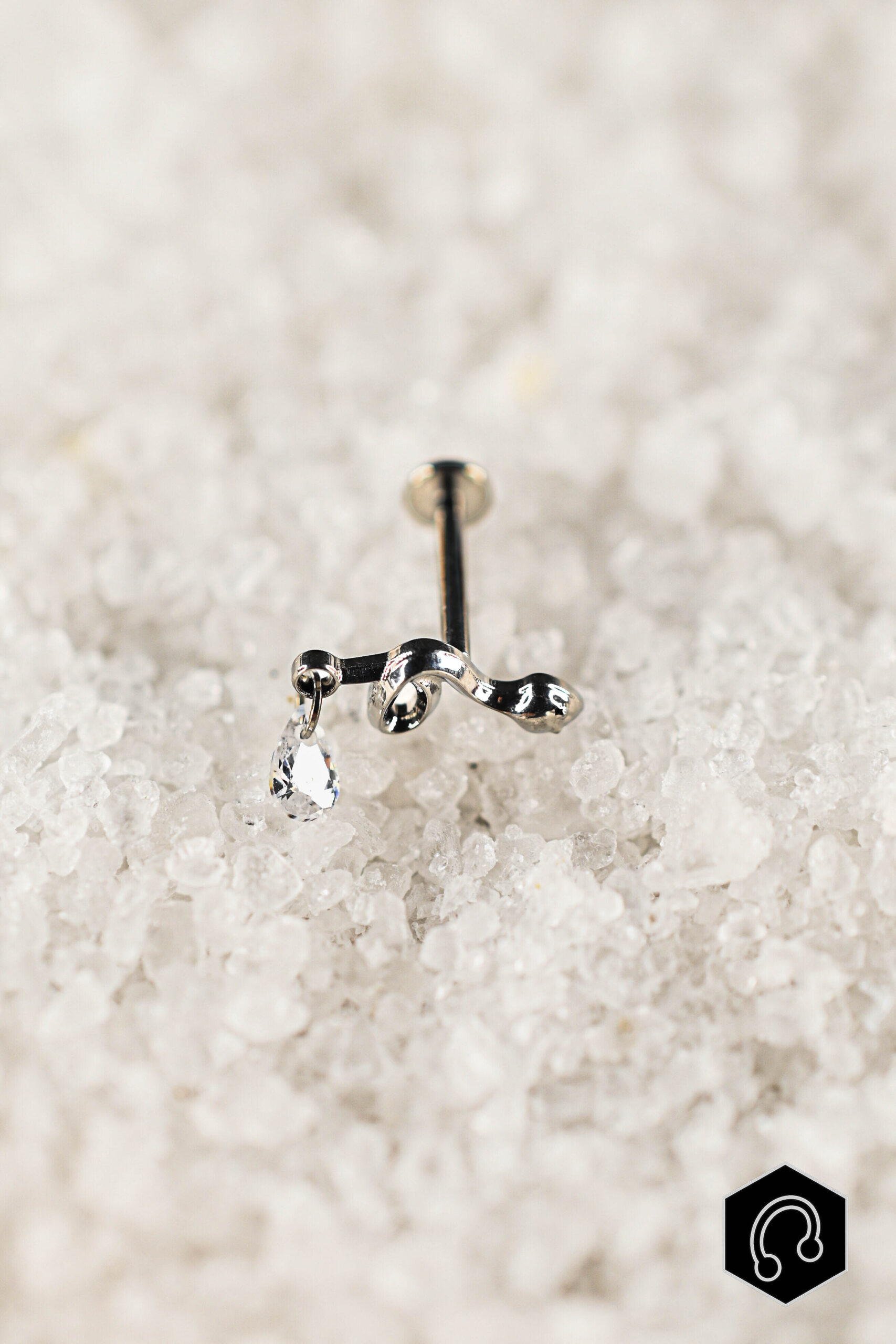 Labret Titane Argenté Snake Tear