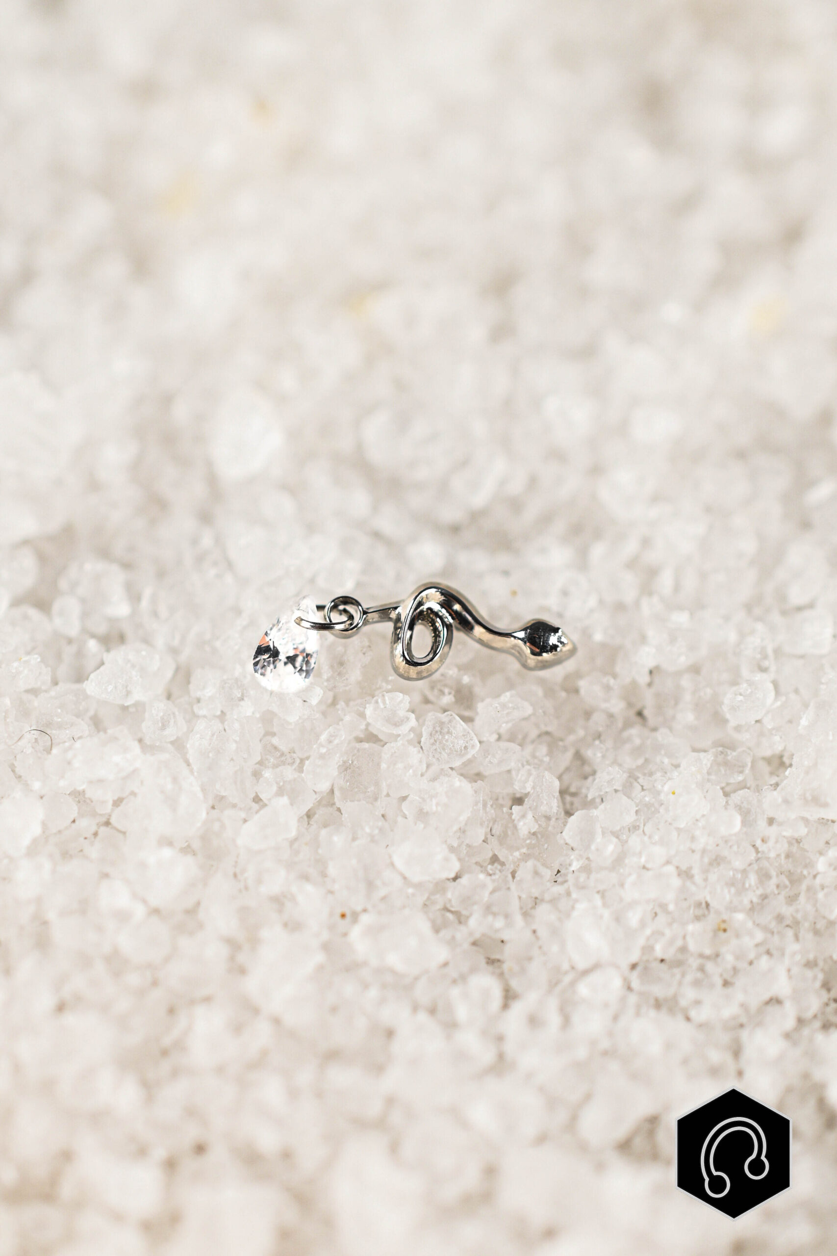 Labret Titane Argenté Snake Tear