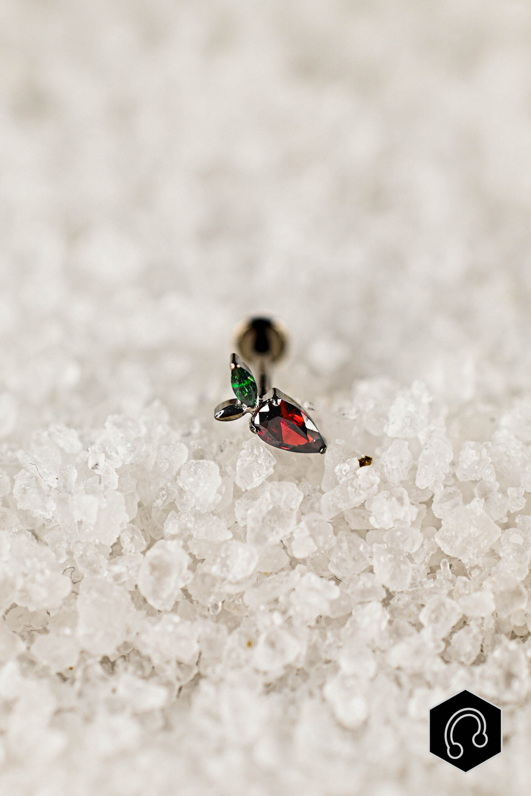 Labret Titane Rouge Spicy Pearl