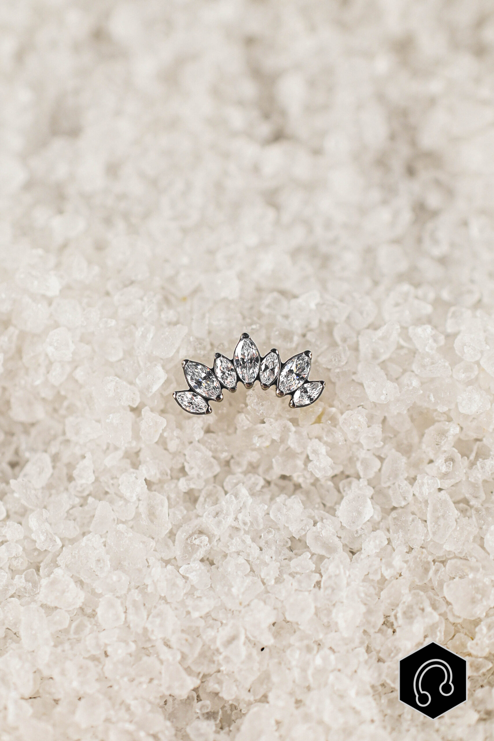 Labret Titane Argenté Marquise Halo