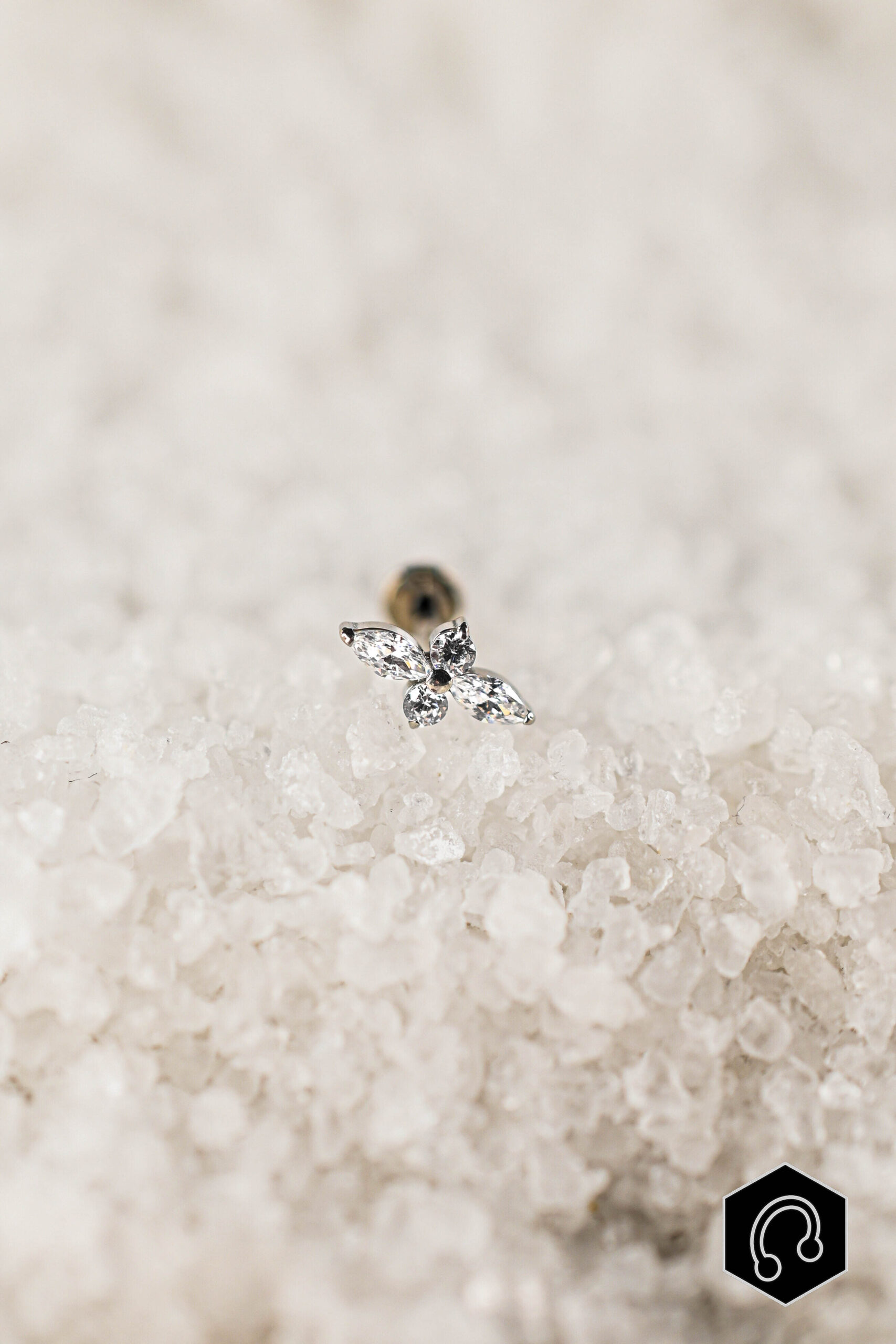 Labret Titane Crystal Céleste Moyen