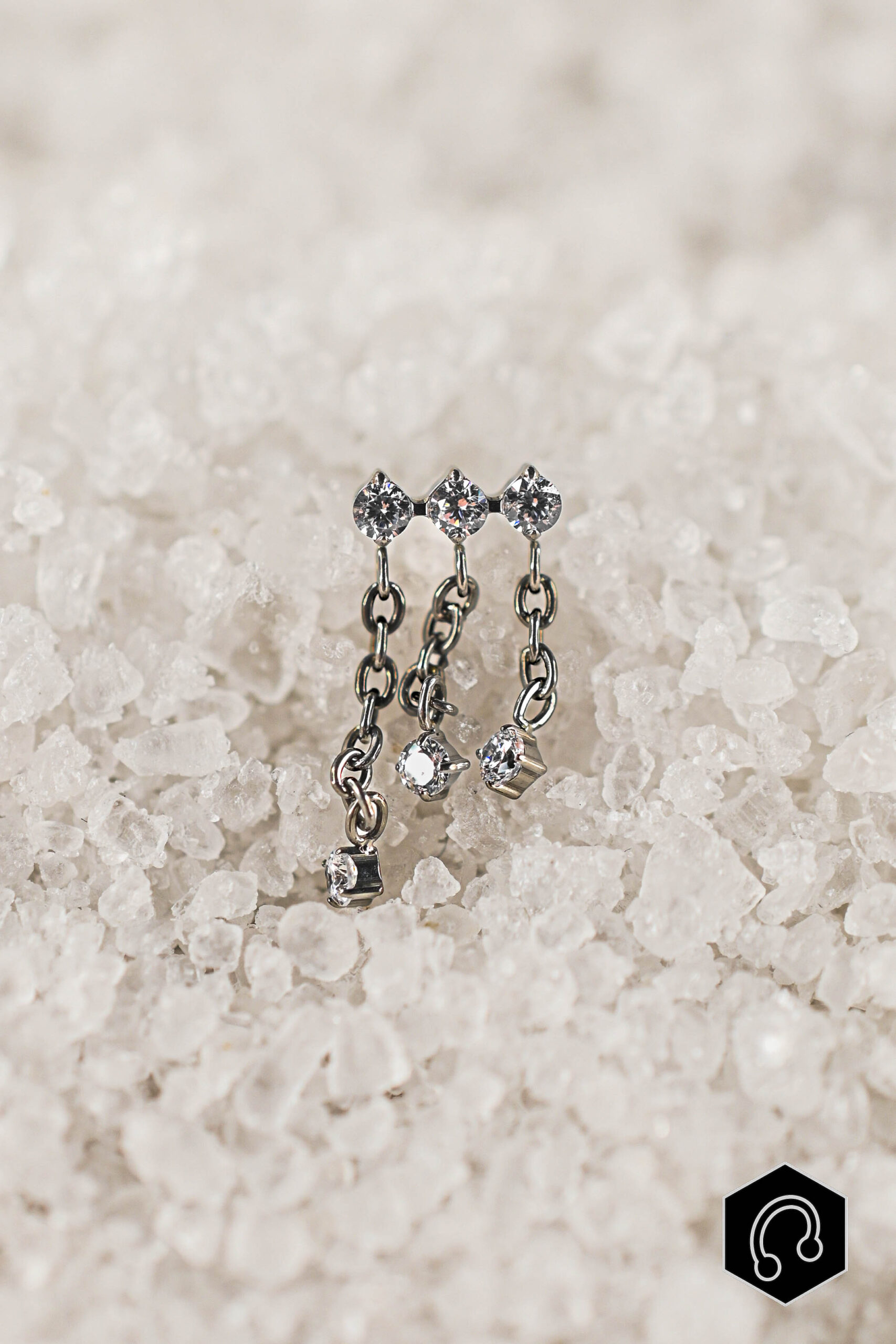 Labret Titane Argenté Cascade