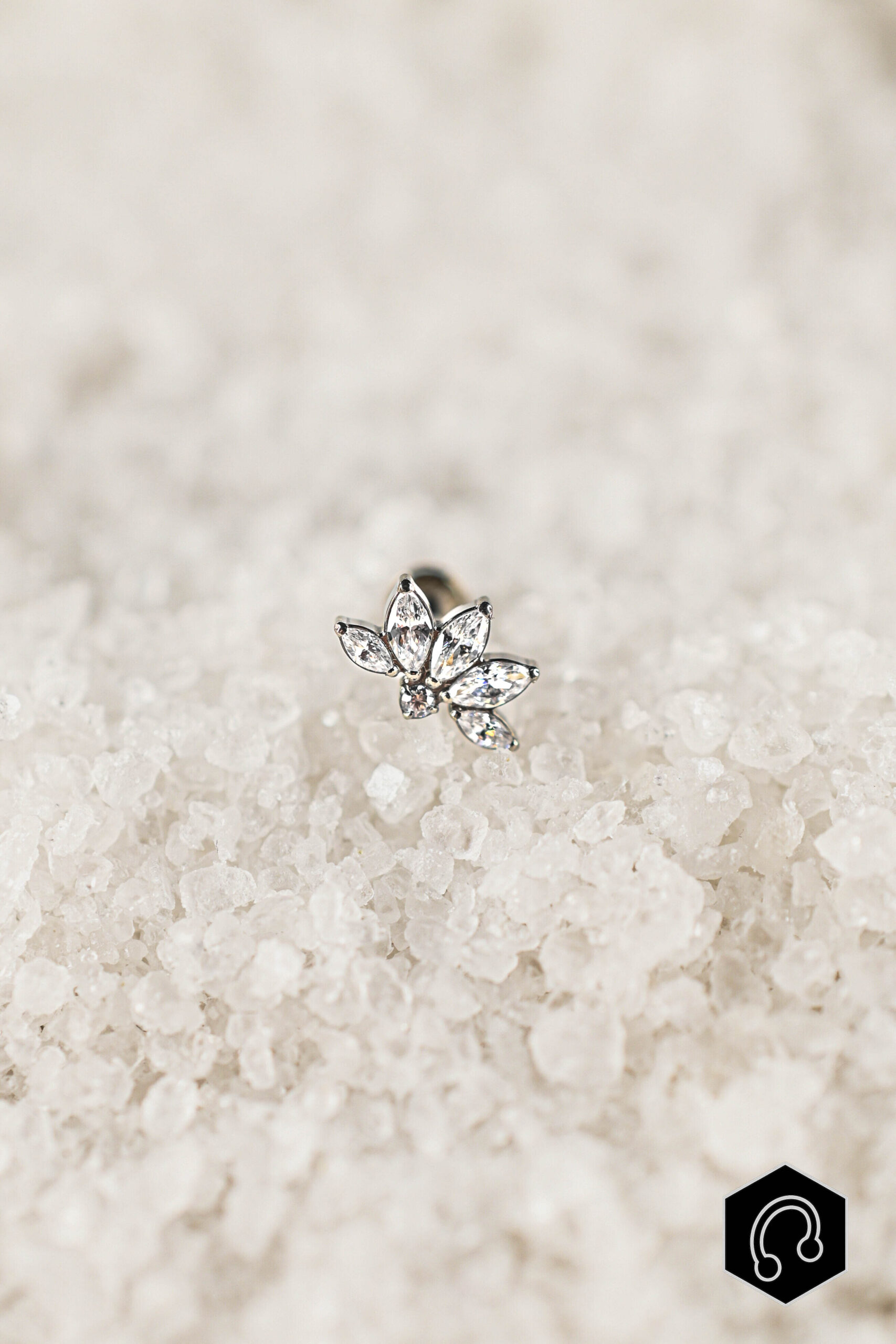 Labret Titane Argenté Lotus Étoilé