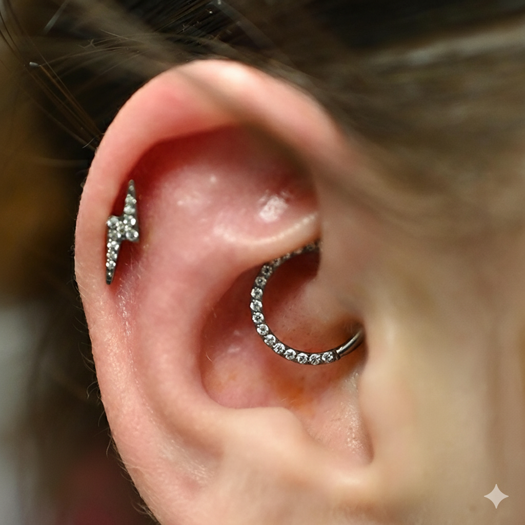 Labret titane argenté Shockwave