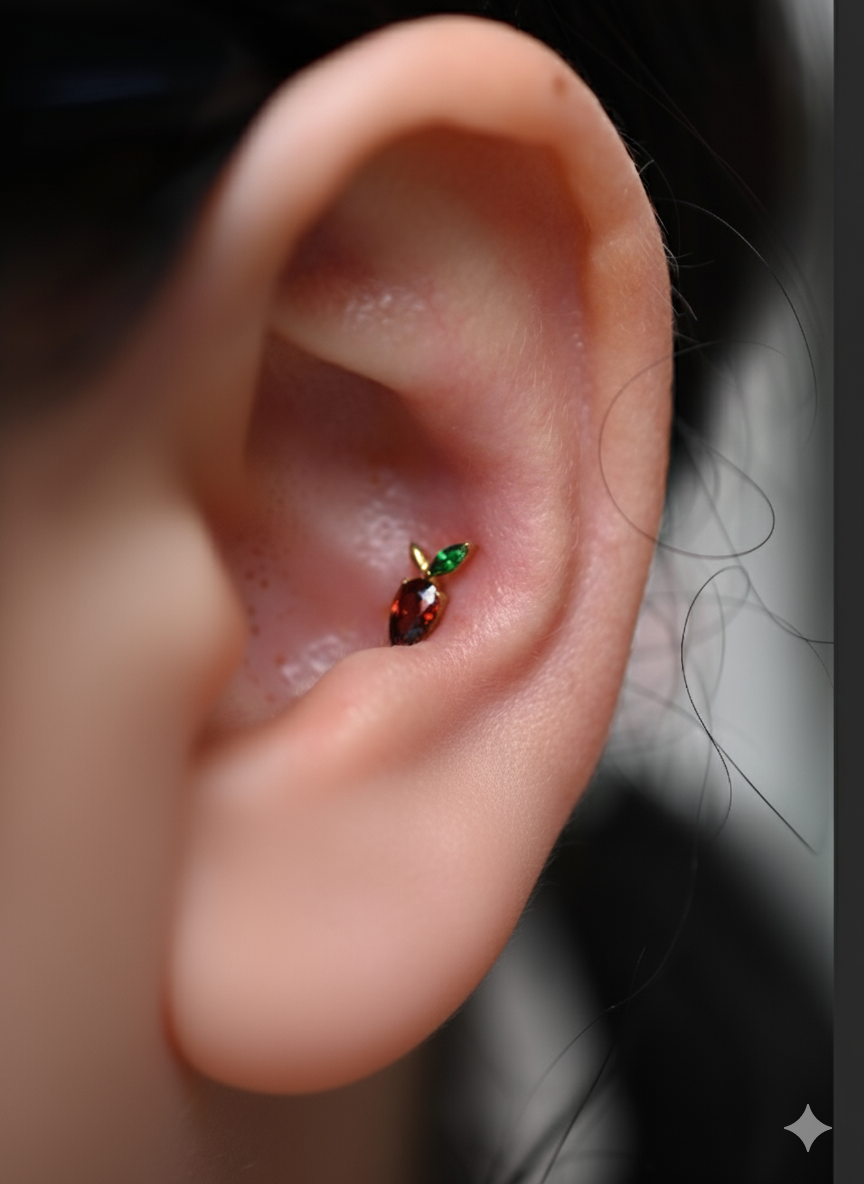 Labret Titane Rouge Spicy Pearl