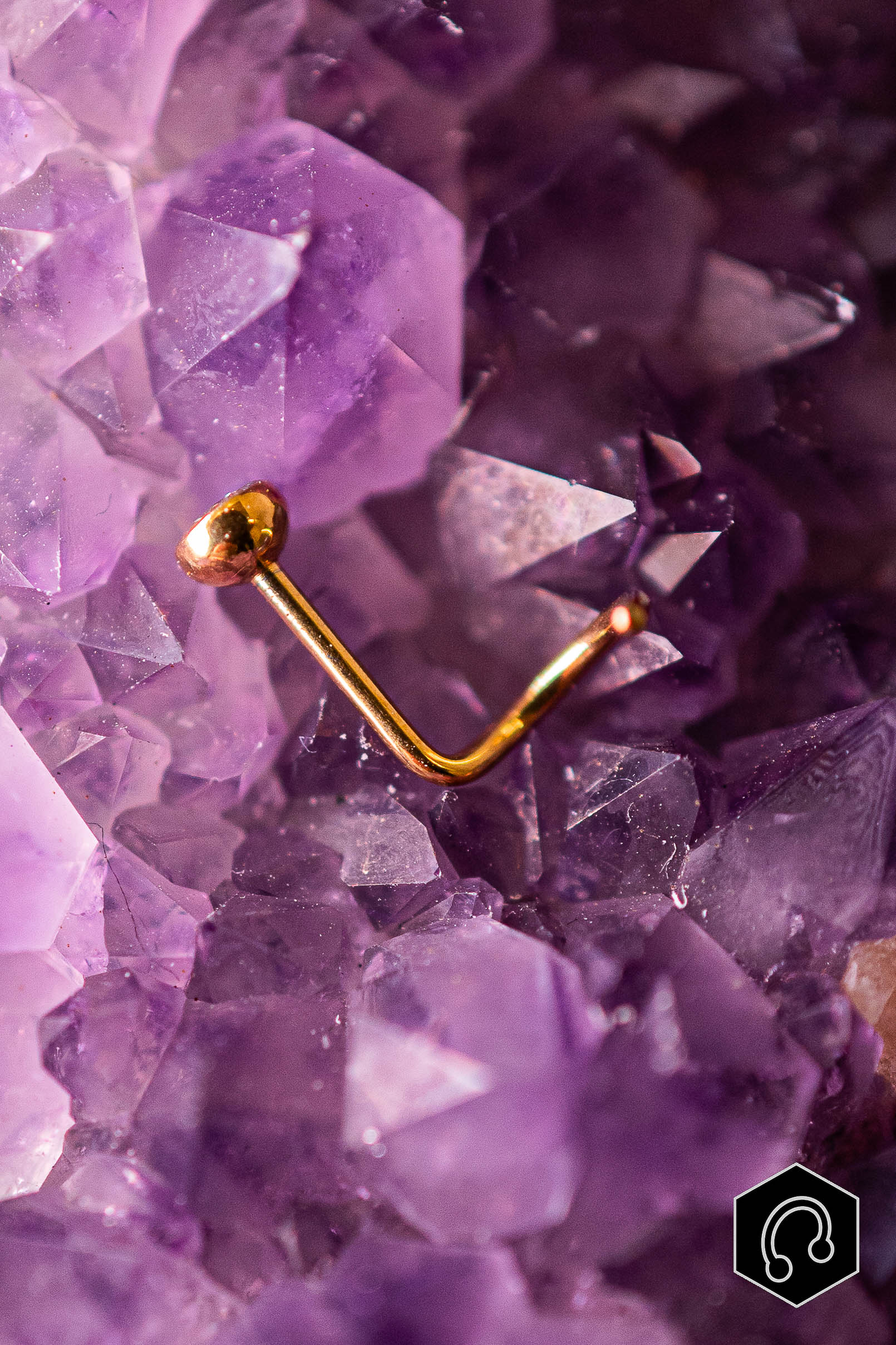 Stud narine titane doré Lumine