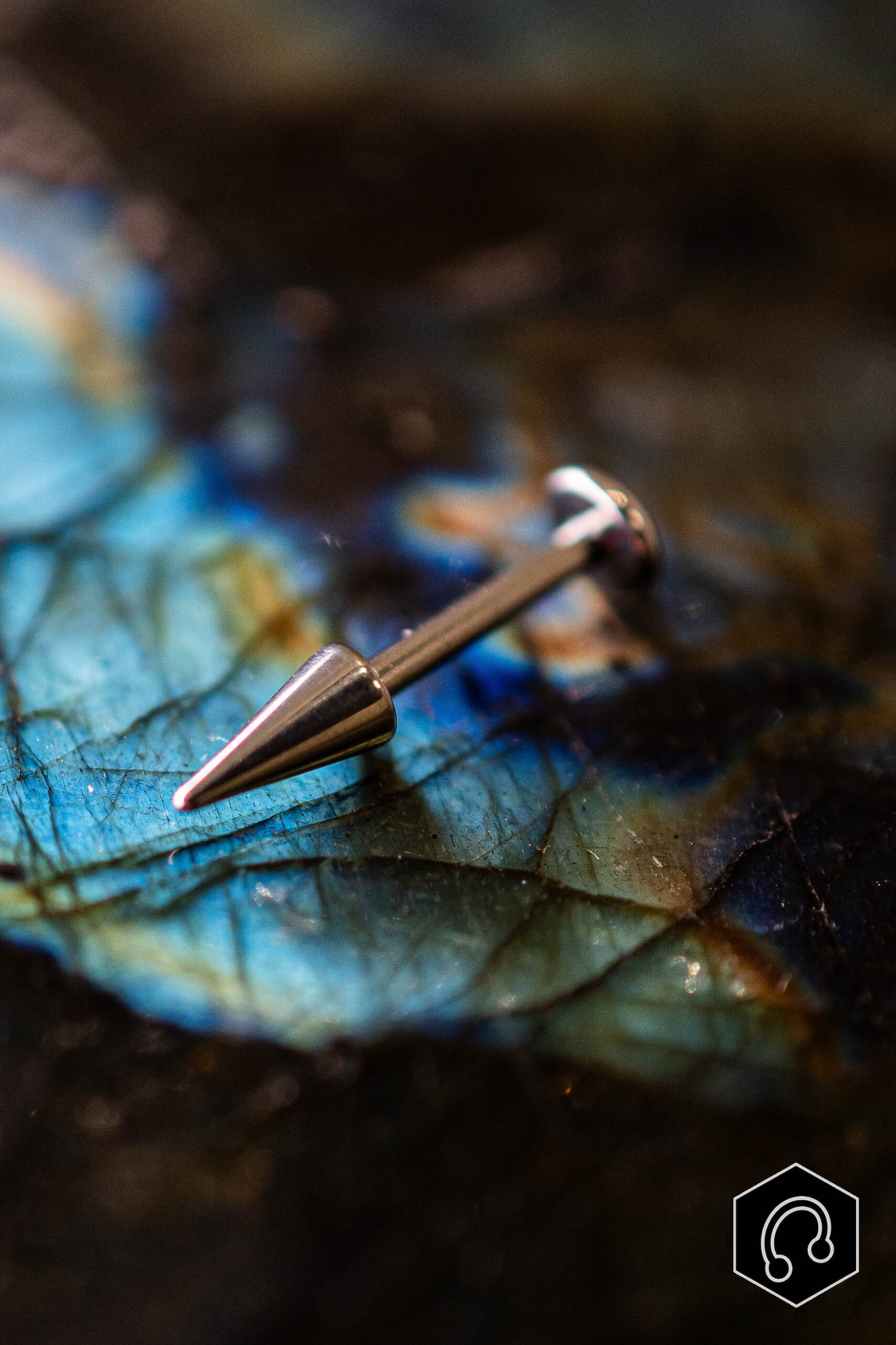 Labret Titane Argenté Spike Edge XL