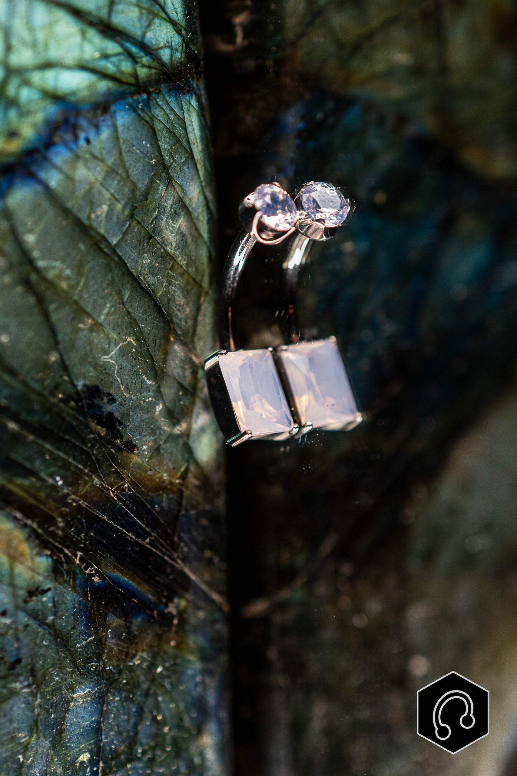 Banane Nombril Gem Drops Quartz Rose