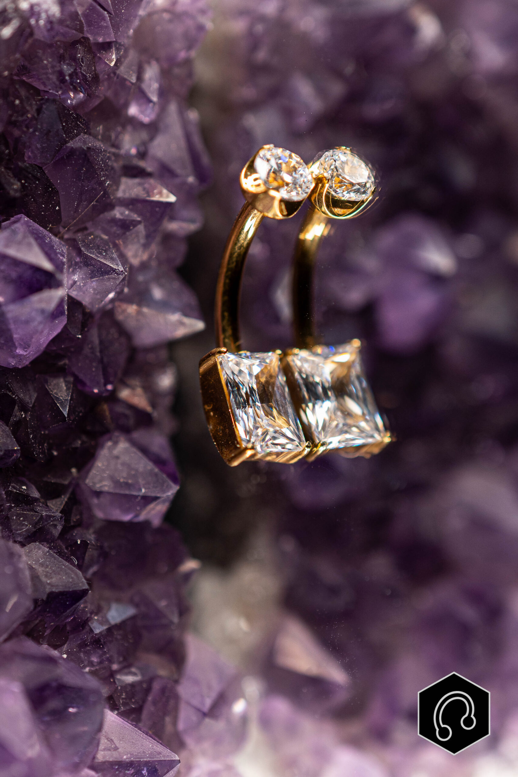 Banane Nombril Titane Doré Gem Drops