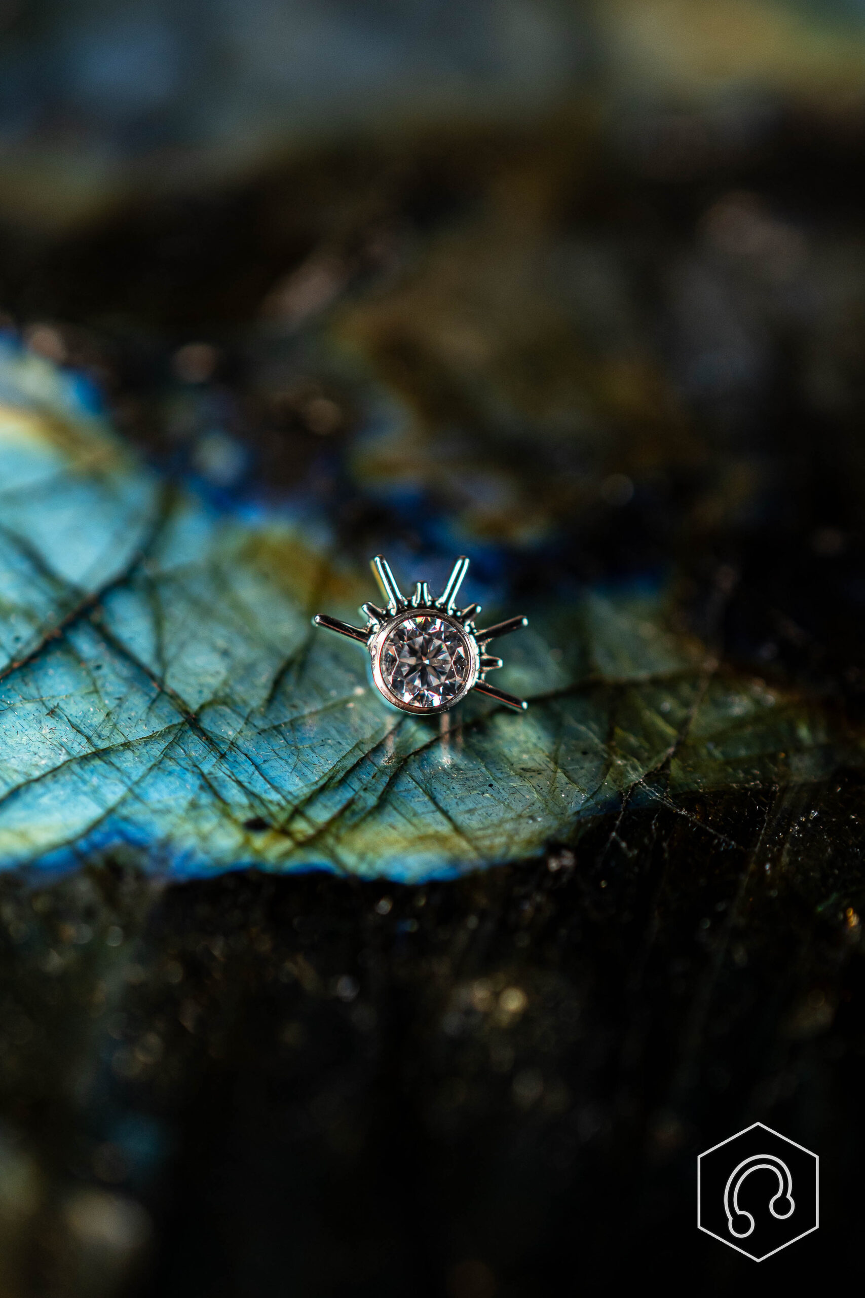 Labret Titane Argenté Divine Ray