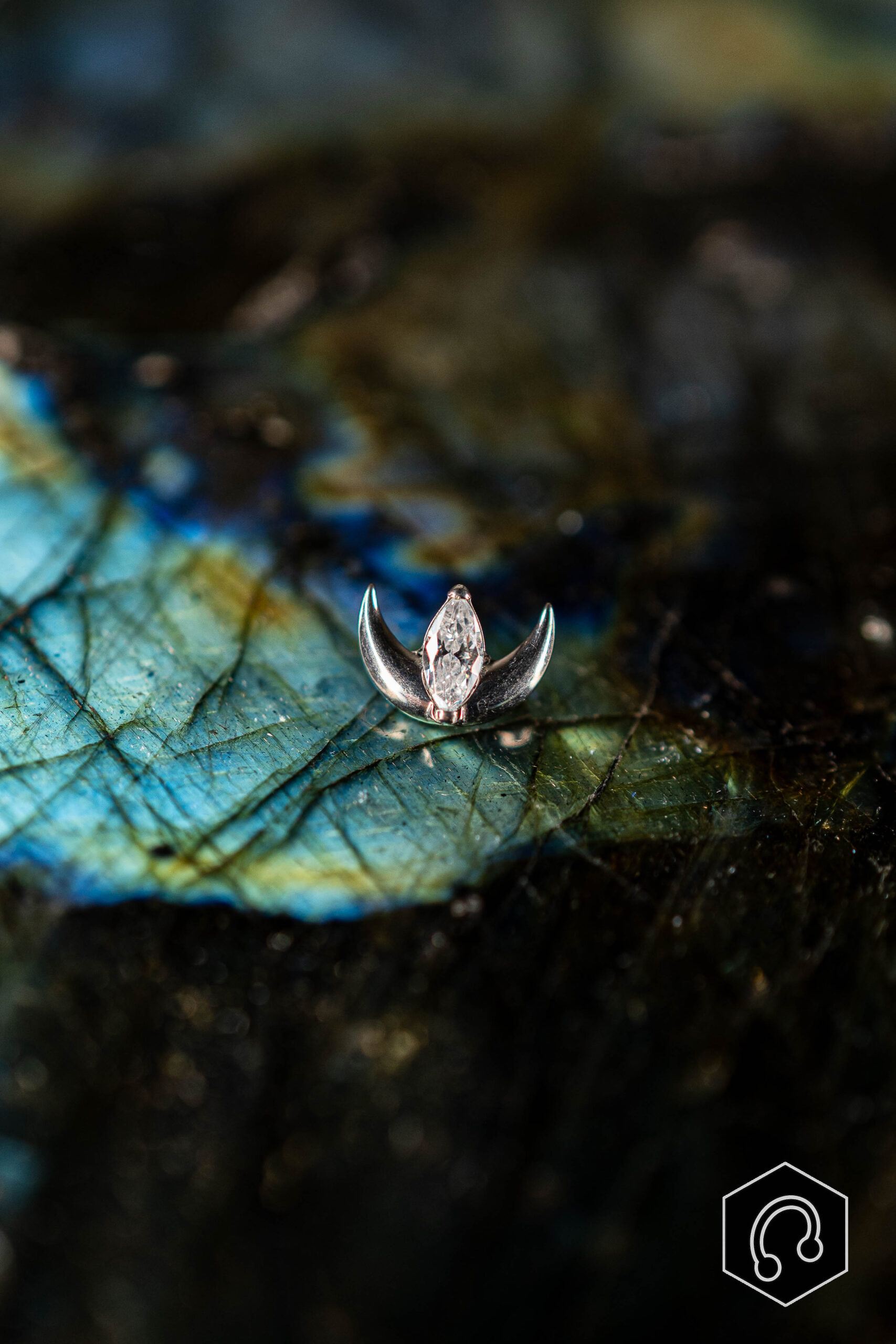 Labret Titane Argenté Lunar Gem