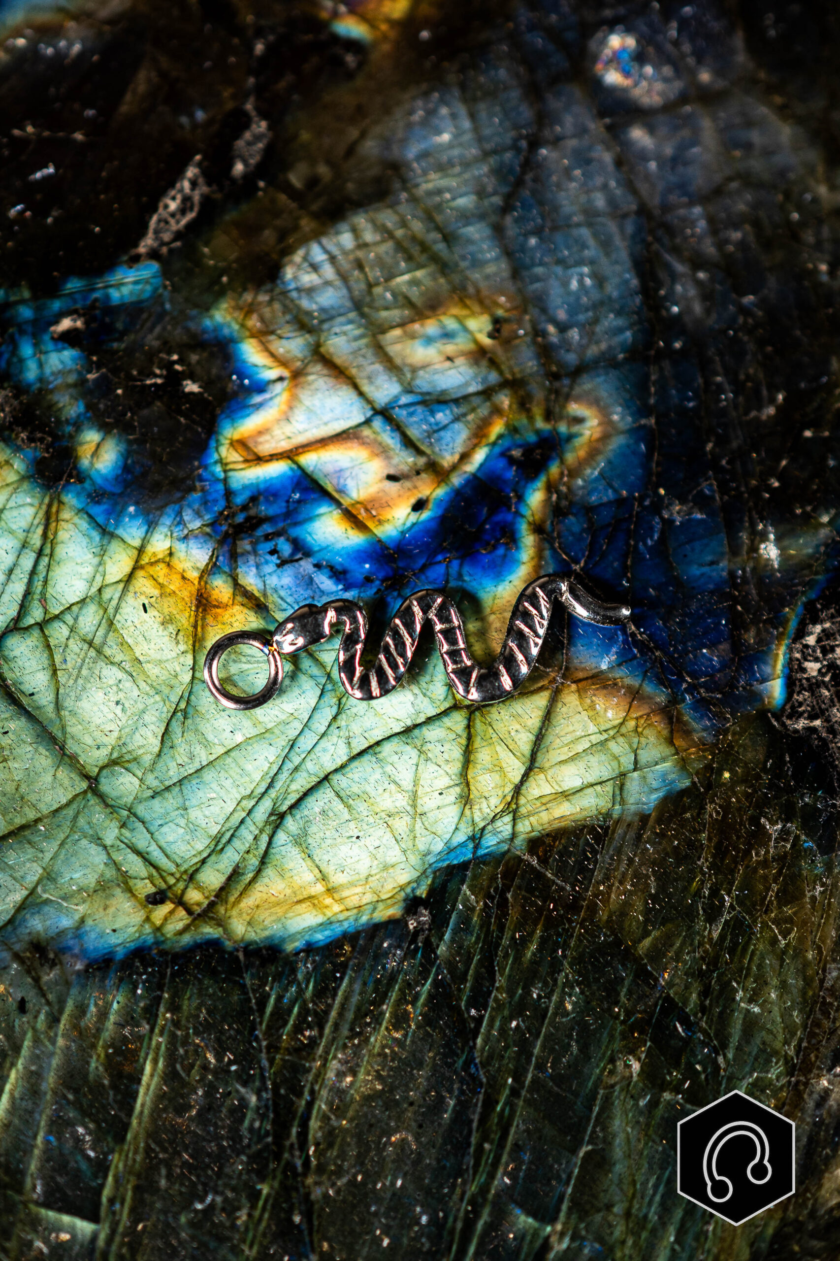 Charm Titane Argenté Snake