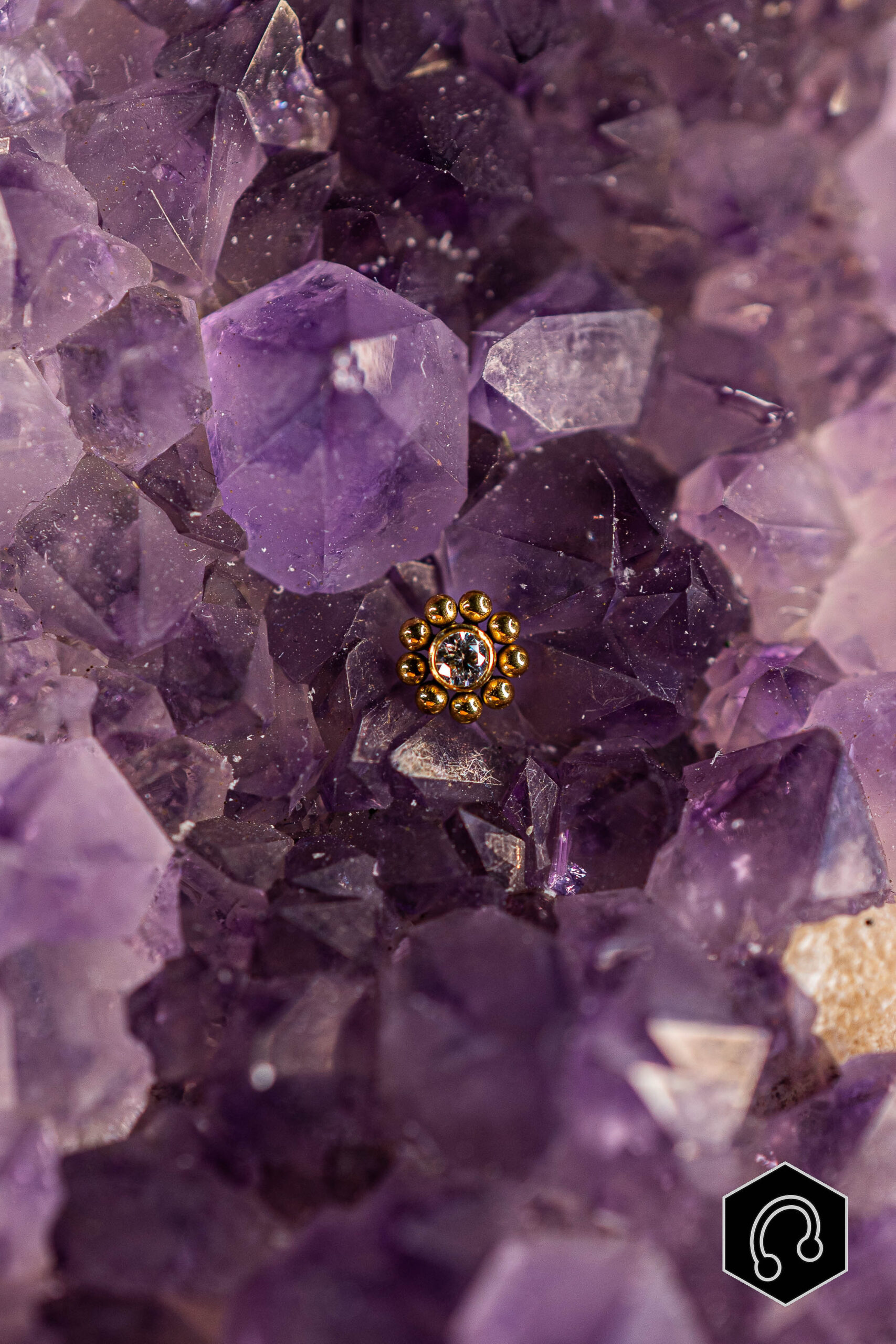 Labret Titane Doré Bloom Light