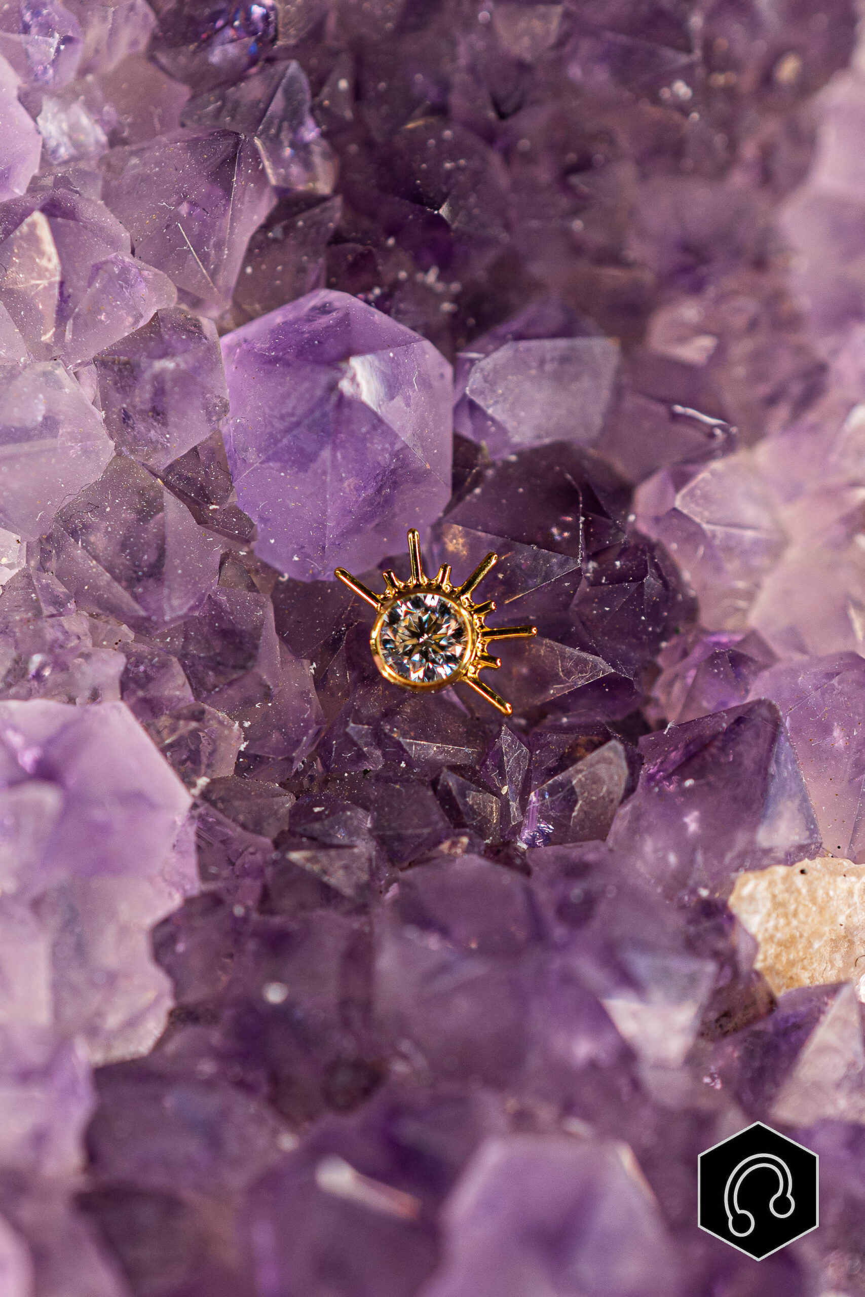 Labret Titane Doré Divine Ray