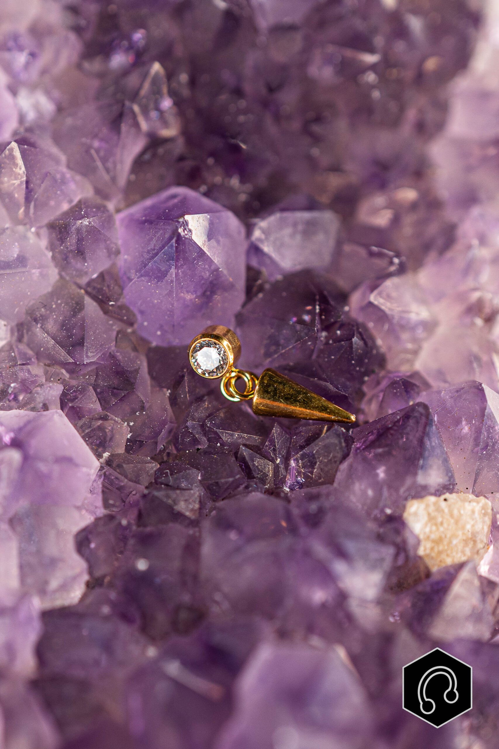 Labret Titane Doré Spike Light