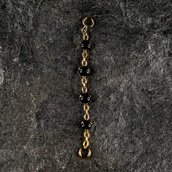Chaine Doré Pierres Naturelles Black Onyx