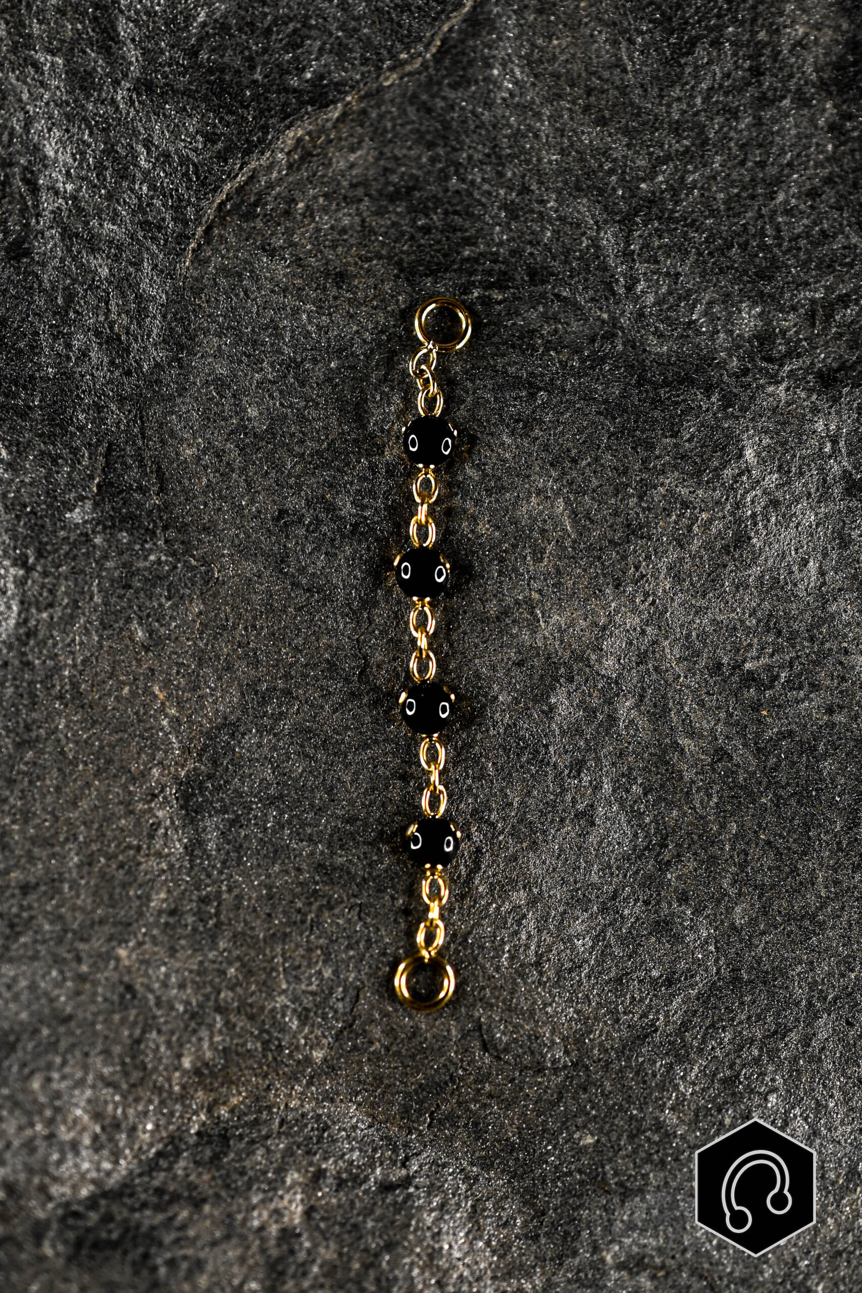 Chaine Doré Pierres Naturelles Black Onyx