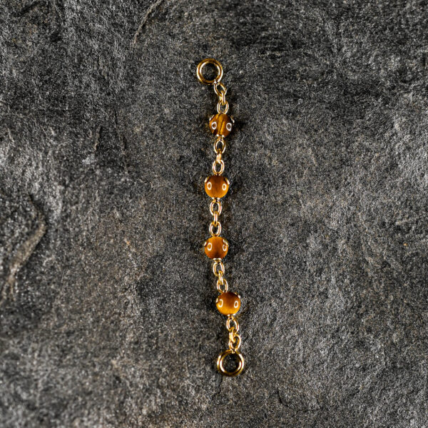 Chaine Doré Pierres Naturelles Tiger Eye