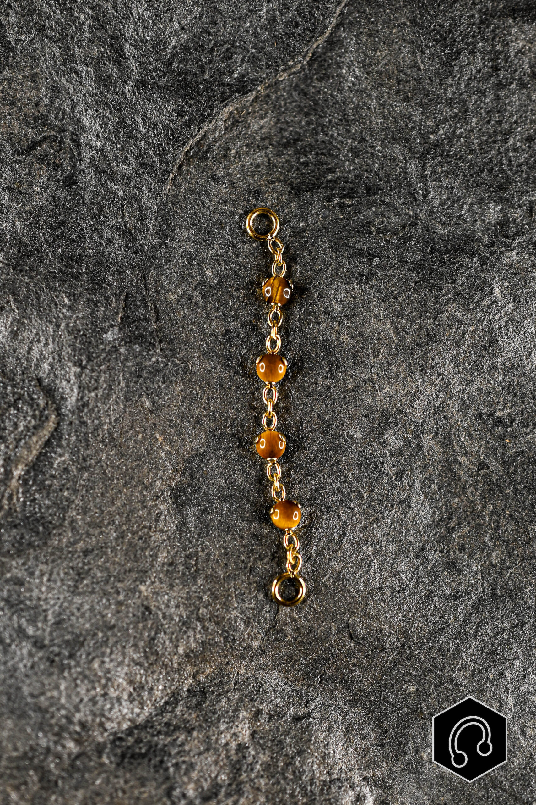 Chaine Doré Pierres Naturelles Tiger Eye