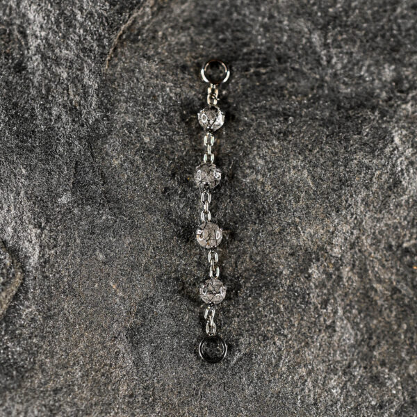 Chaine Argenté Pierres Naturelles Tourmaline Quartz