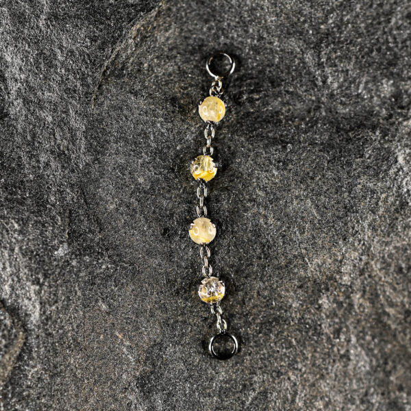 chaine argenté pierres naturelles Quartz RutileL