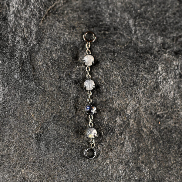 Chaine Argenté Pierres Naturelles Labradorite Grise