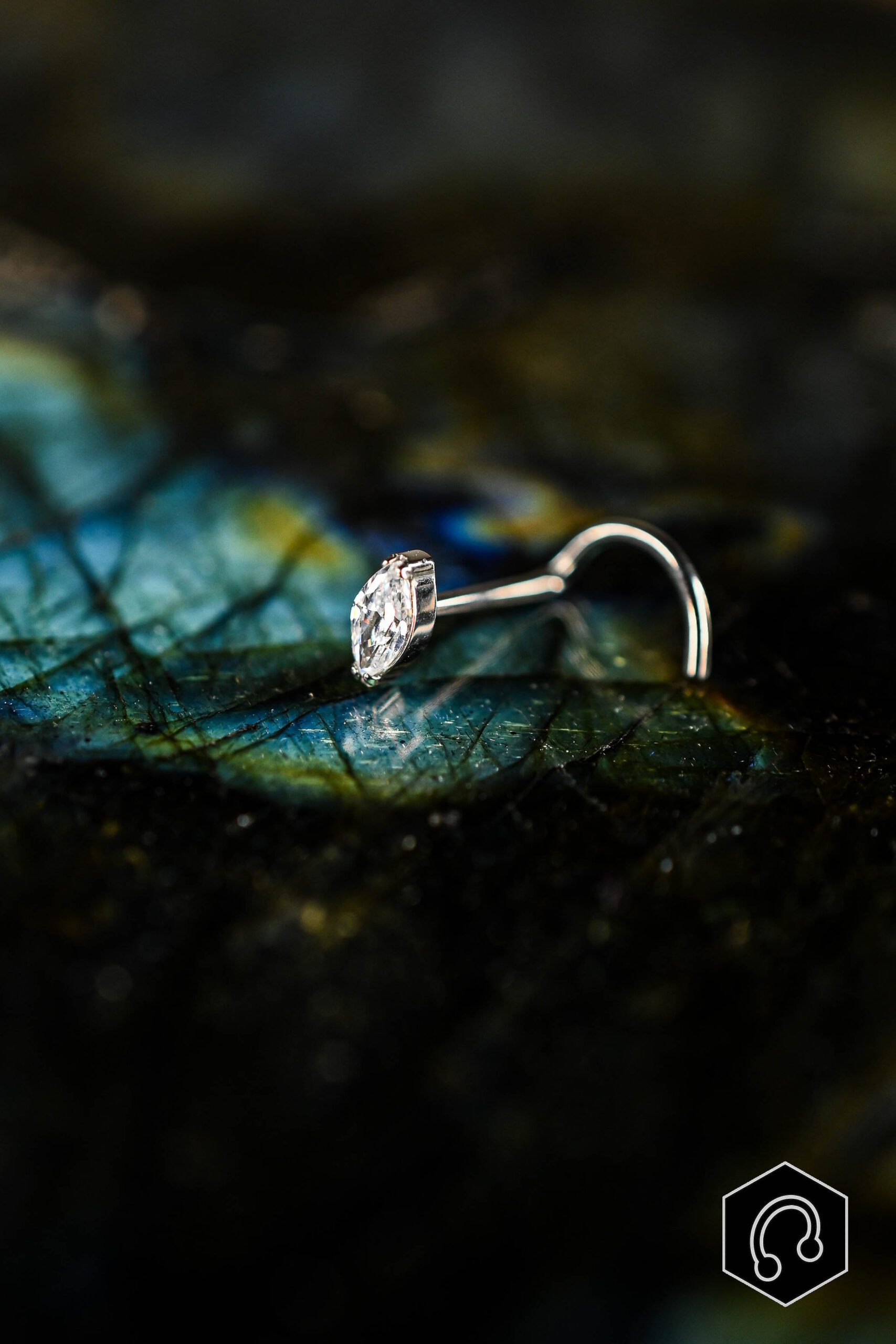 Stud argenté Marquise Shine