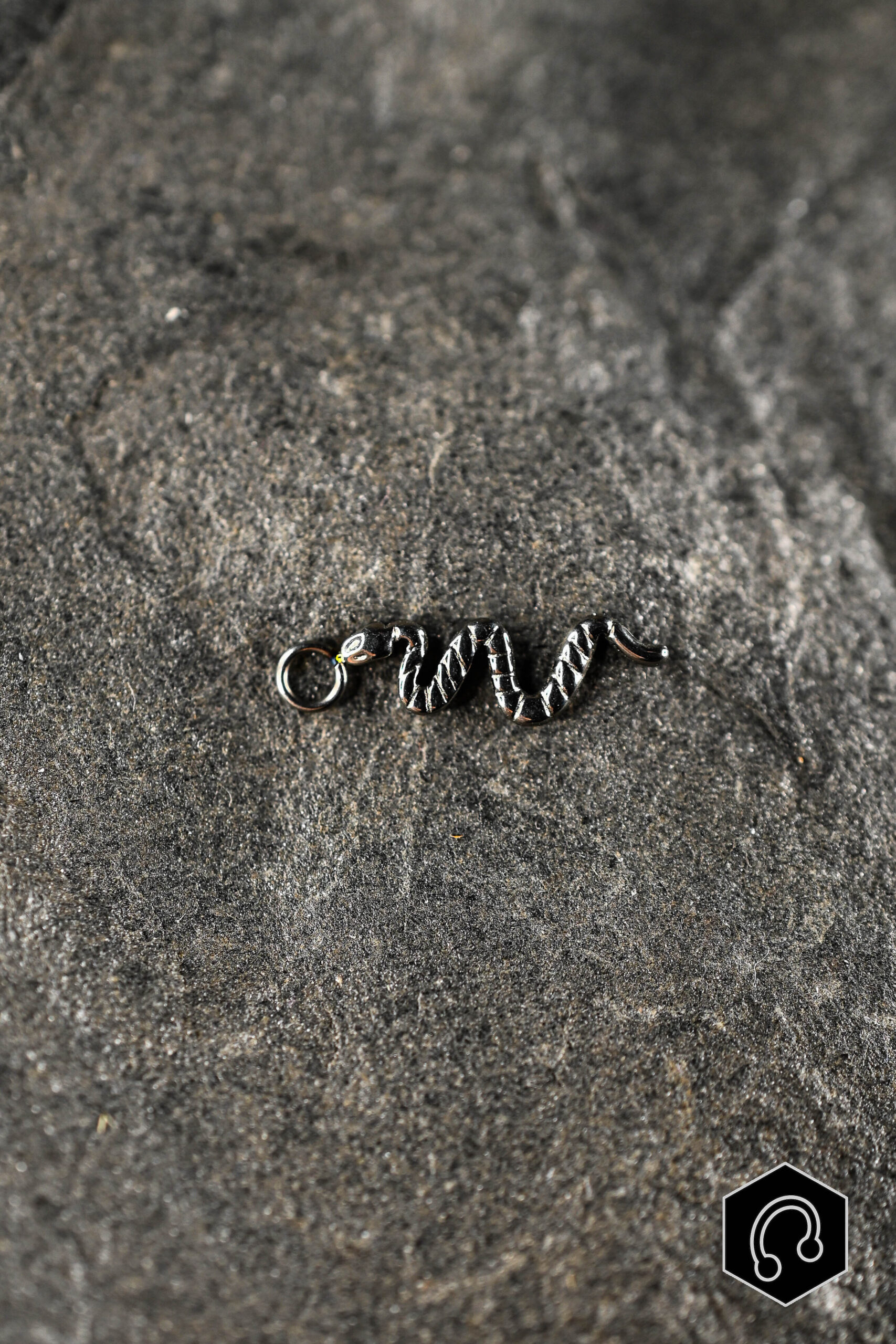 Charm Titane Argenté Snake