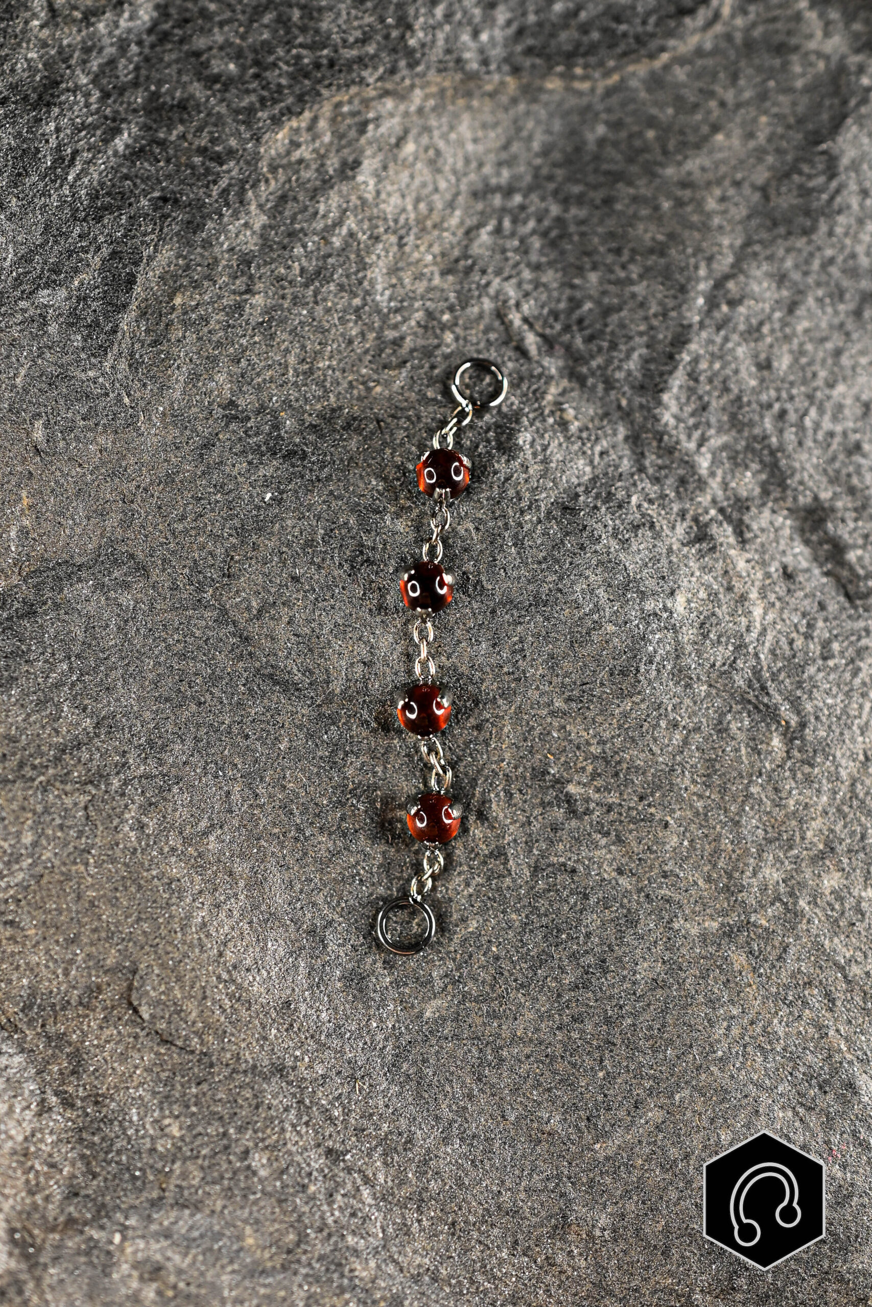 Chaine Argenté pierres naturelles Grenat