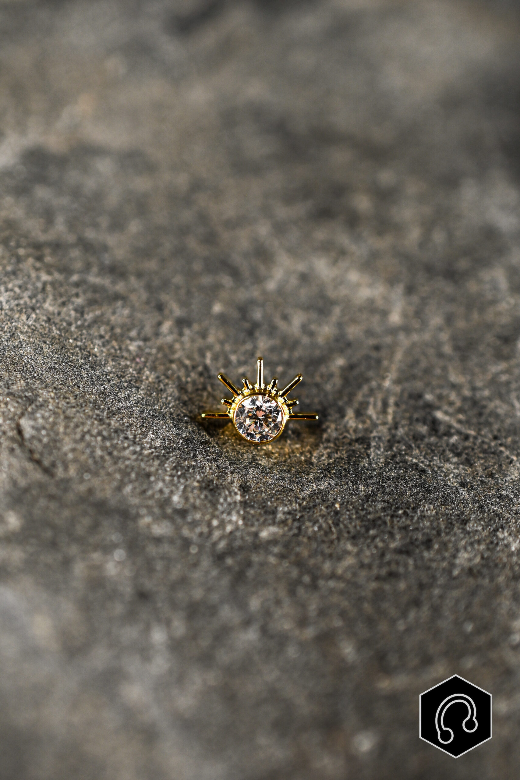 Labret Titane Doré Divine Ray