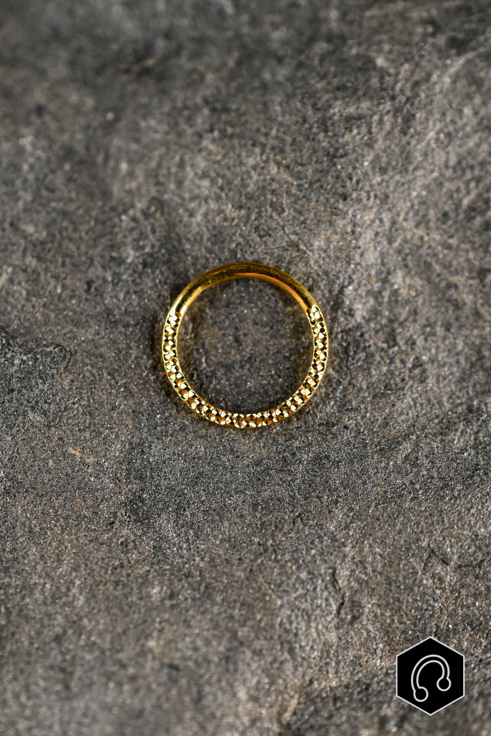 Anneau Clicker Titane Moon Texture