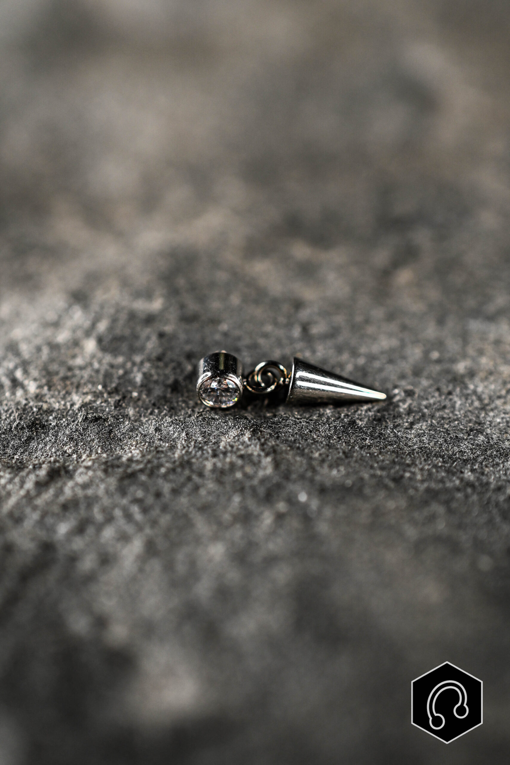 Labret Titane Argenté Spike Light