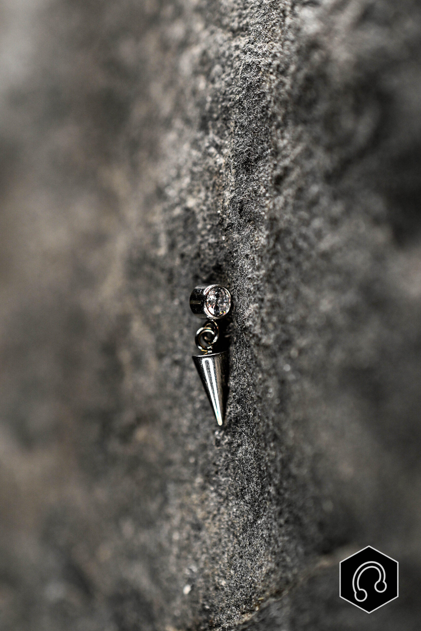 Labret Titane Argenté Spike Light