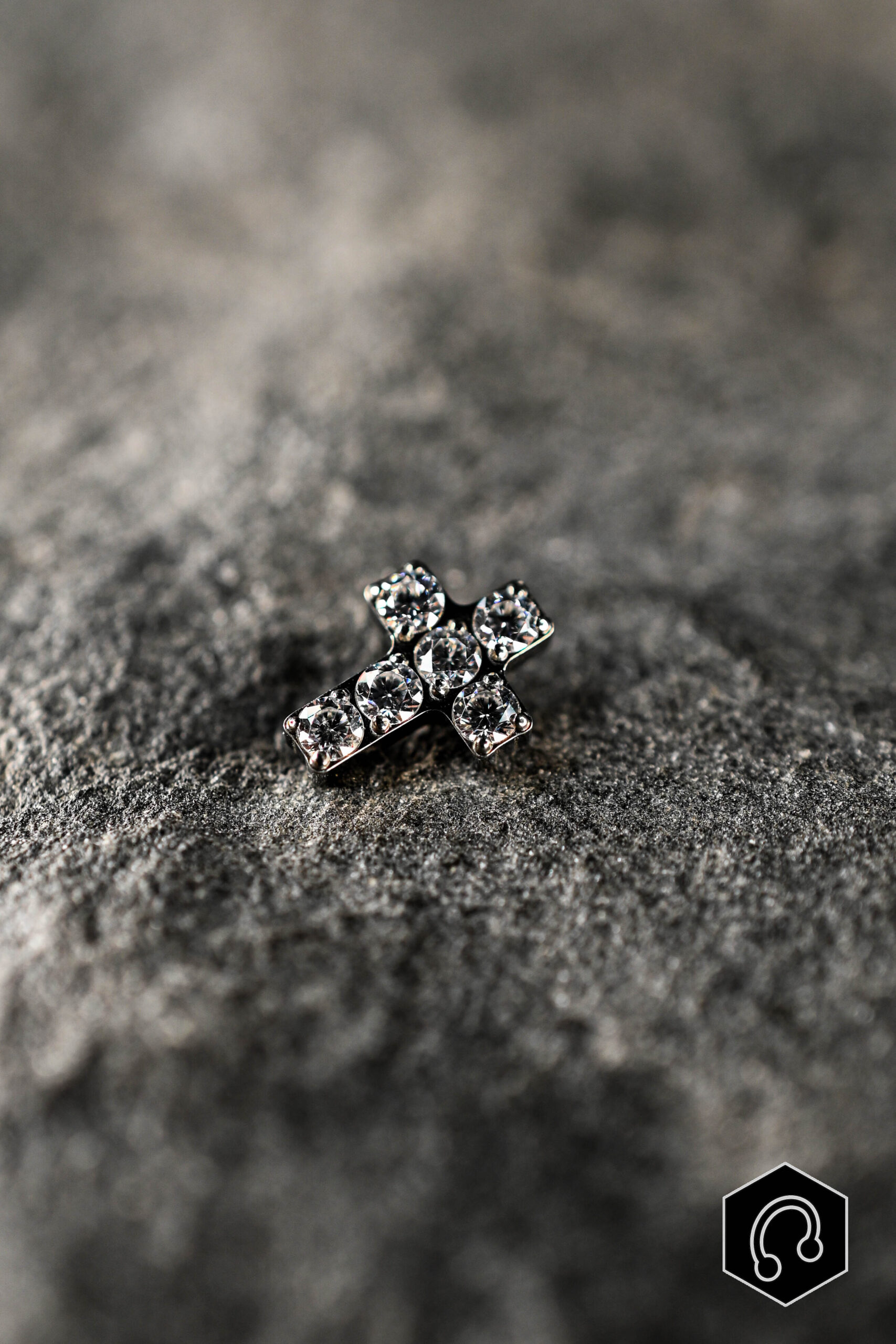 Labret Titane Argenté Divine Cross