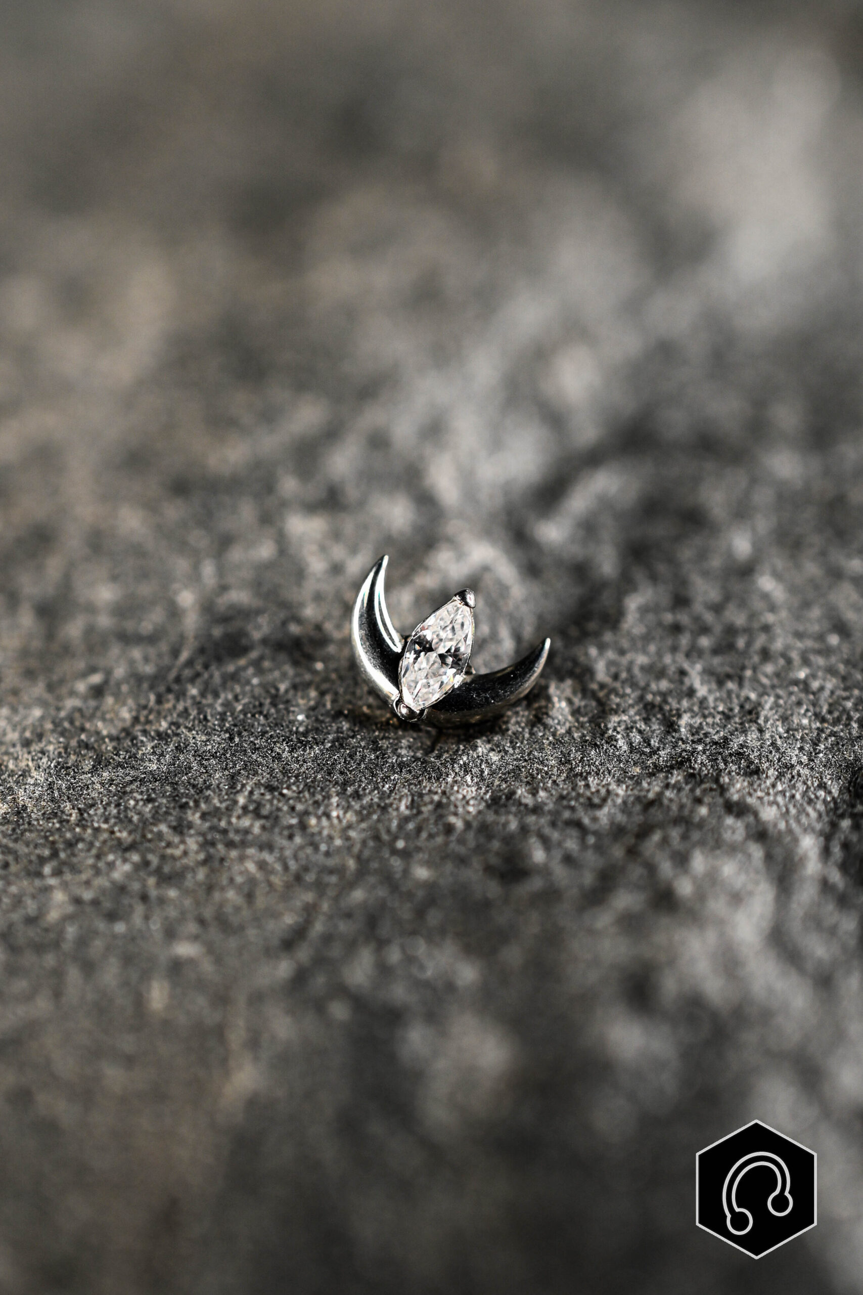 Labret Titane Argenté Lunar Gem