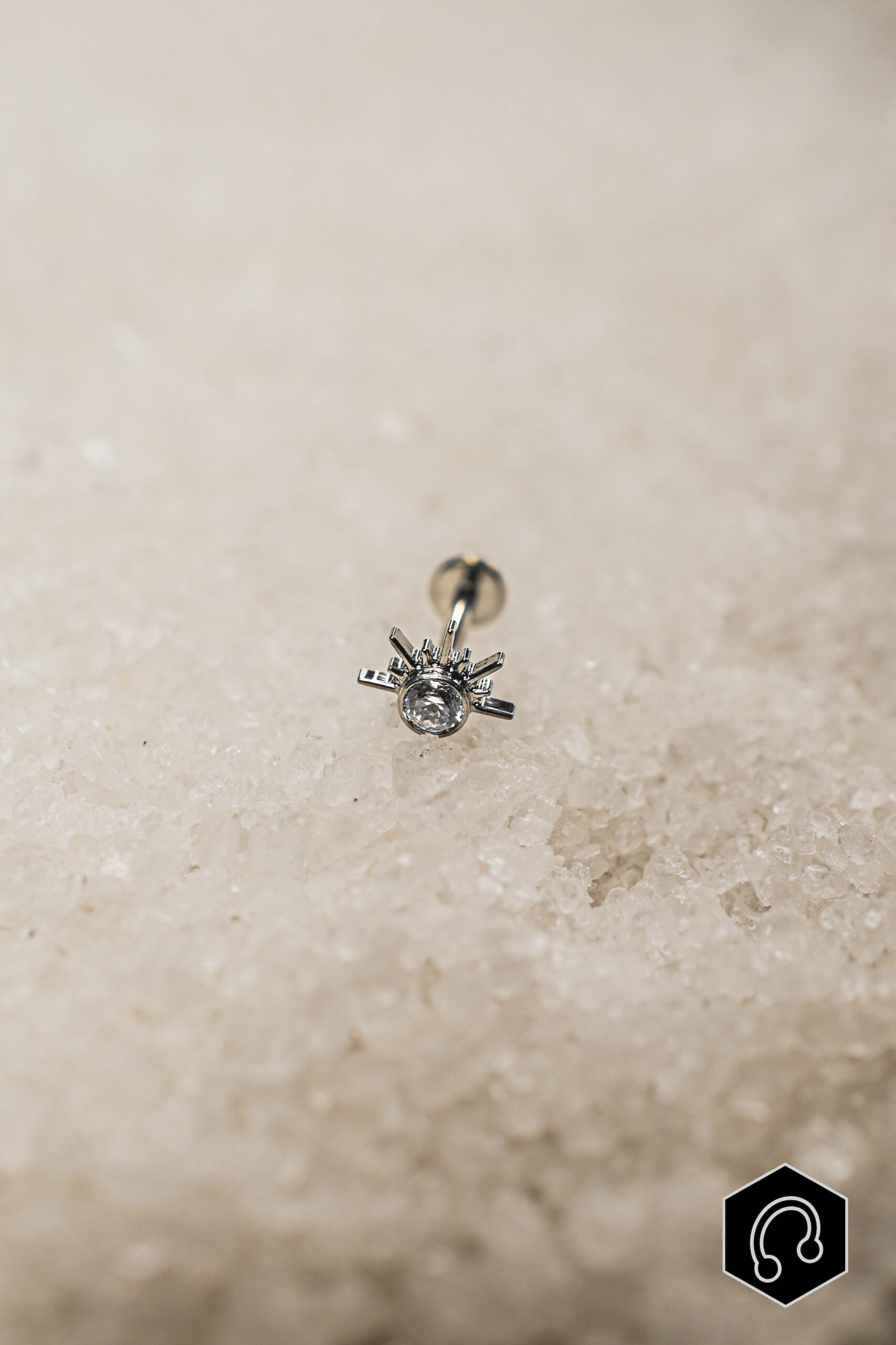 Labret Titane Argenté Divine Ray