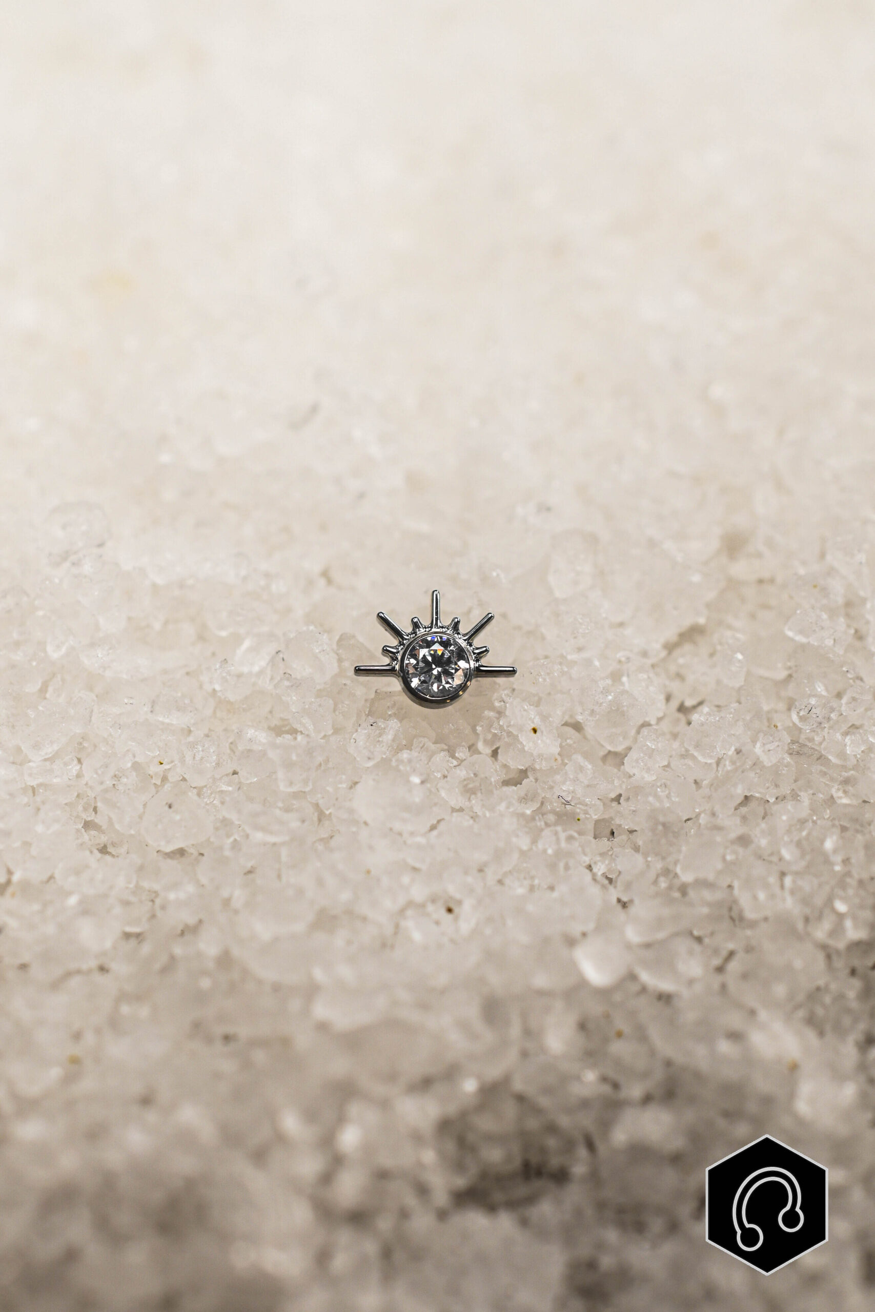 Labret Titane Argenté Divine Ray