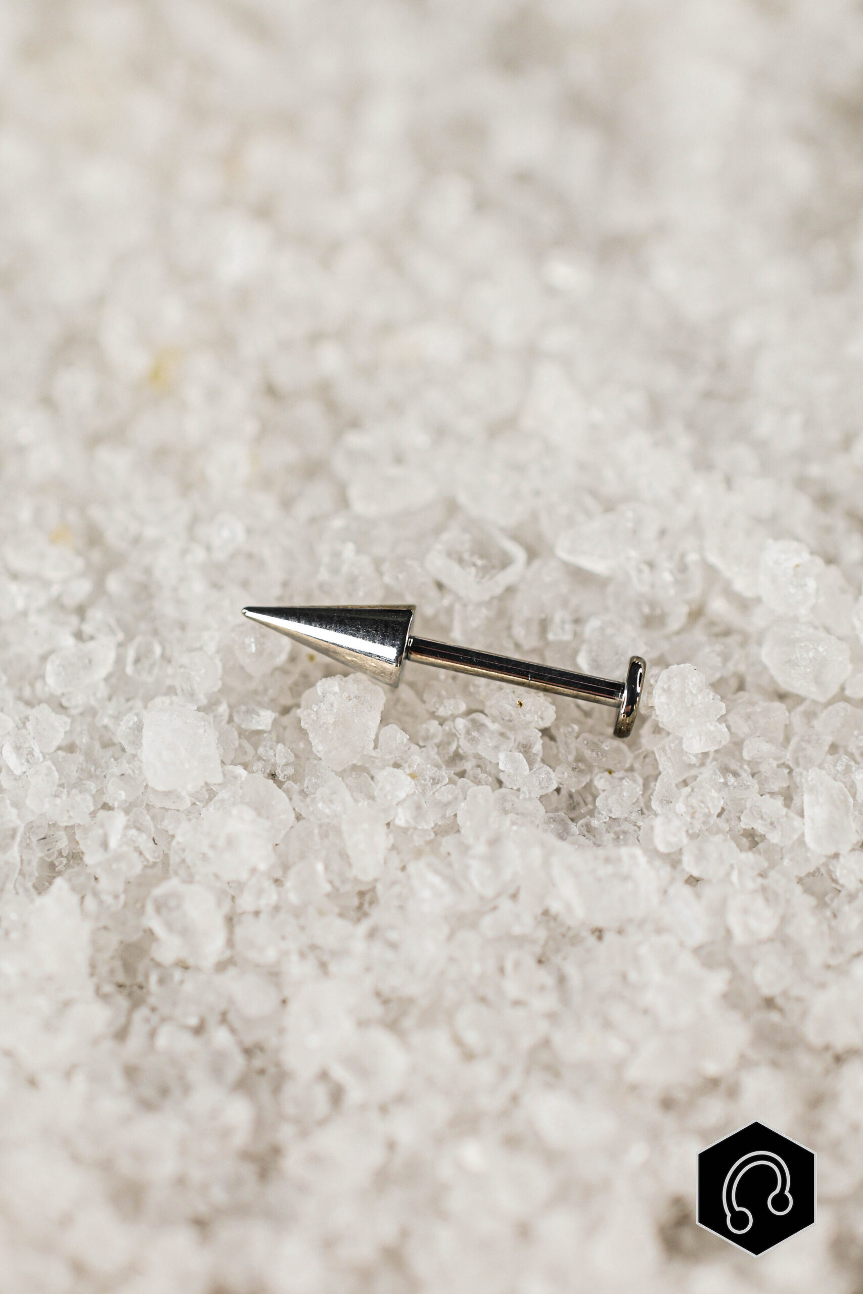 Labret Titane Argenté Spike Edge S