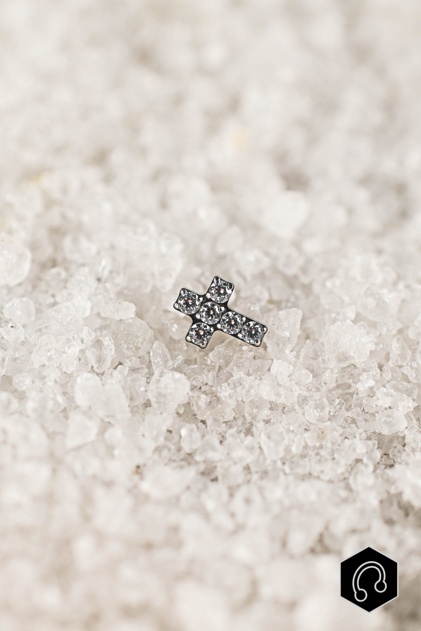 Labret Titane Argenté Divine Cross